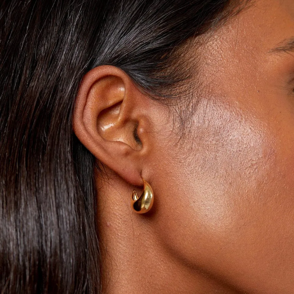 Orelia Tapered Domed Hoop øreringe guld chunky