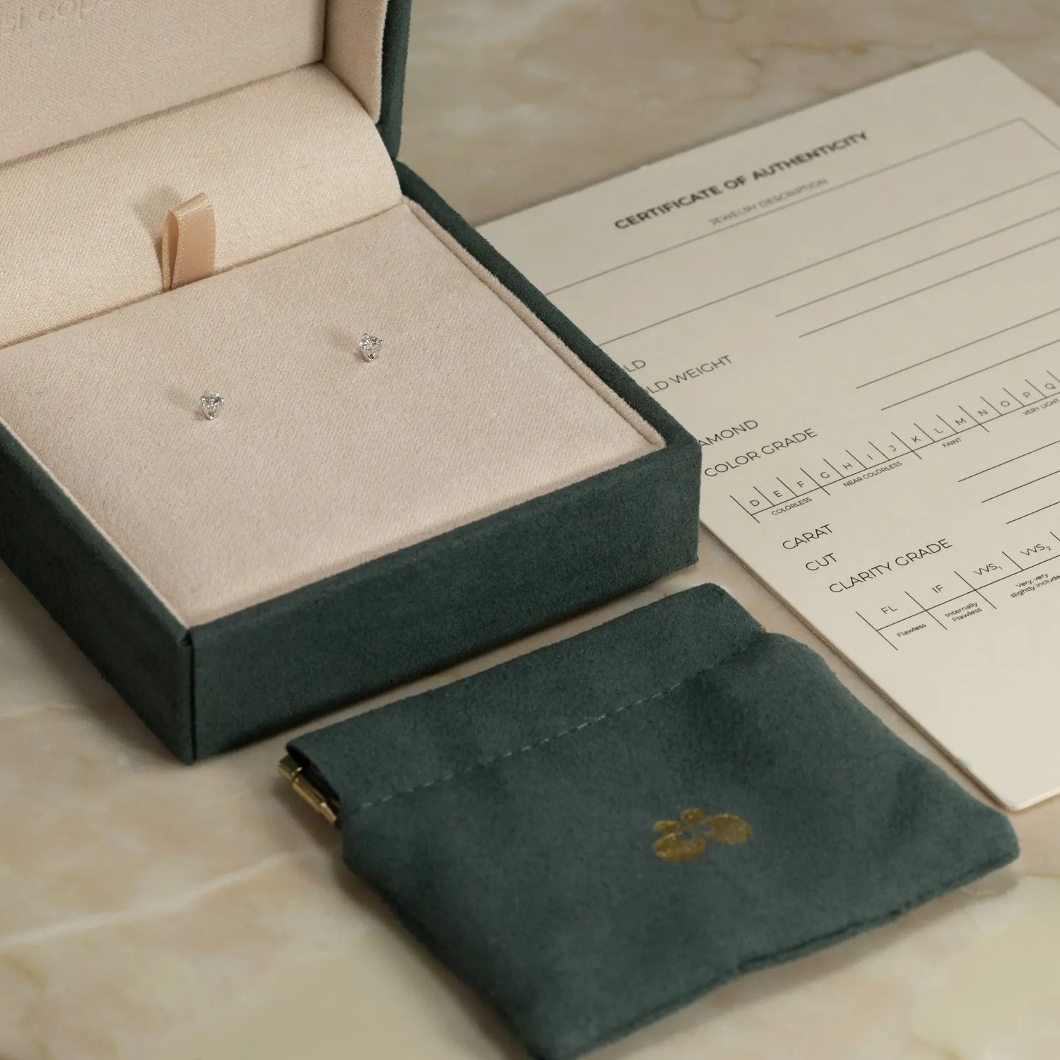 Sisi Copenhagen Simple hvidguld ørestikker 0,2 ct lab-diamant