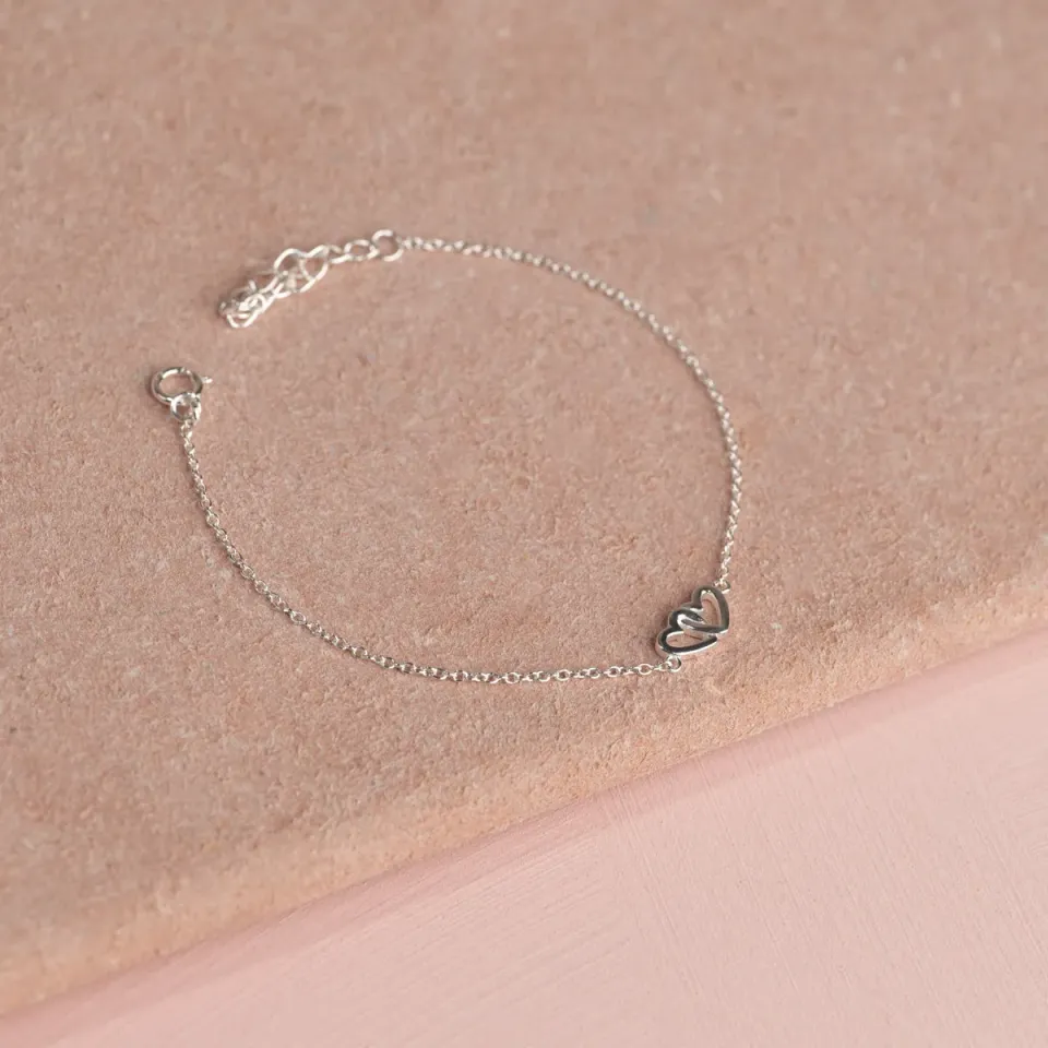 Sisi Copenhagen Adora armbånd sølv hjerter 16+4 cm