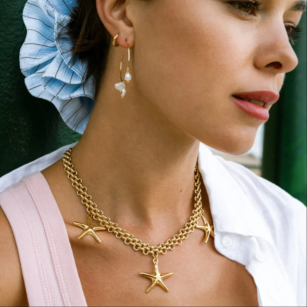 Orelia LUXE Statement Chain Starfish halskæde guld