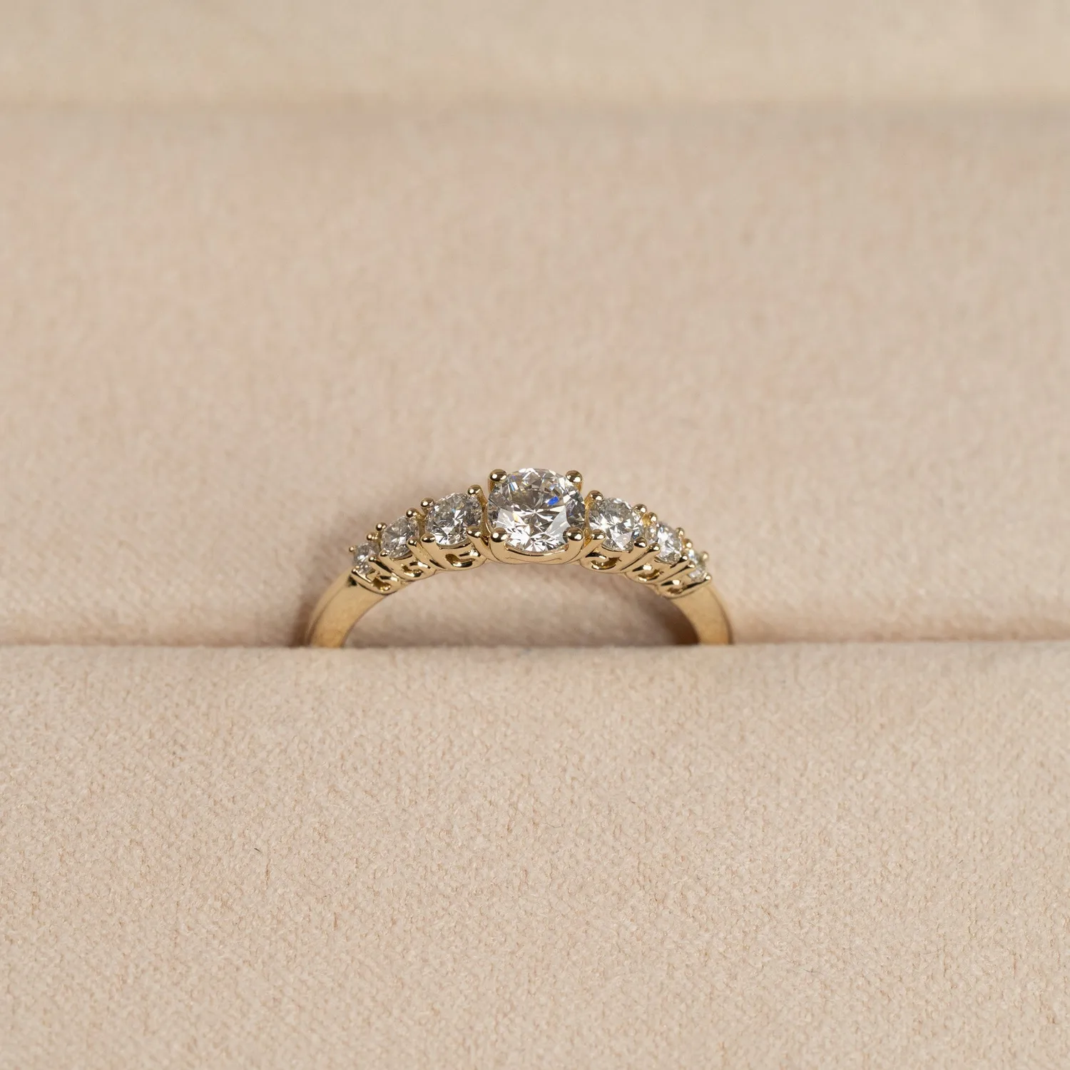 Sisi Copenhagen Seven-Stone Trellis ring guld 14 kt 0,7 ct