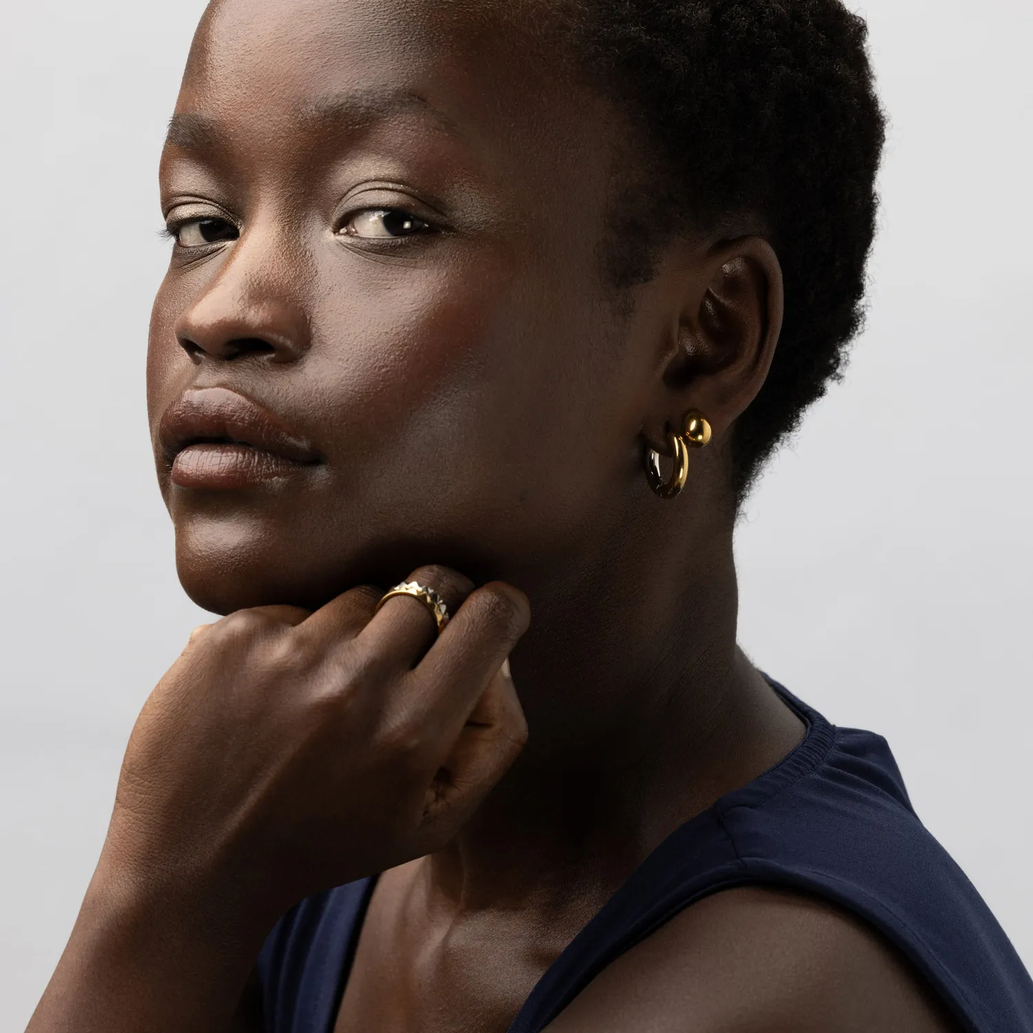 TIMI OF SWEDEN Lyn duo øreringe guld sølv 12mm
