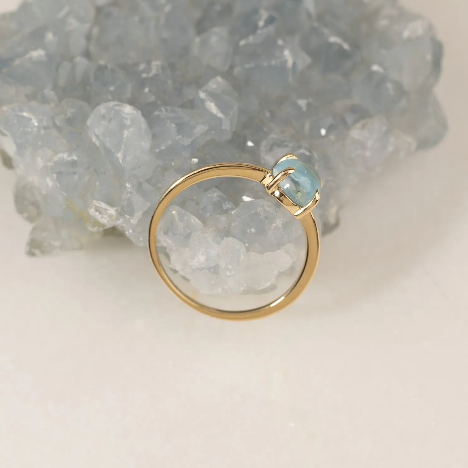 Sisi Copenhagen Gabi ring massivt 9 kt guld blå topas