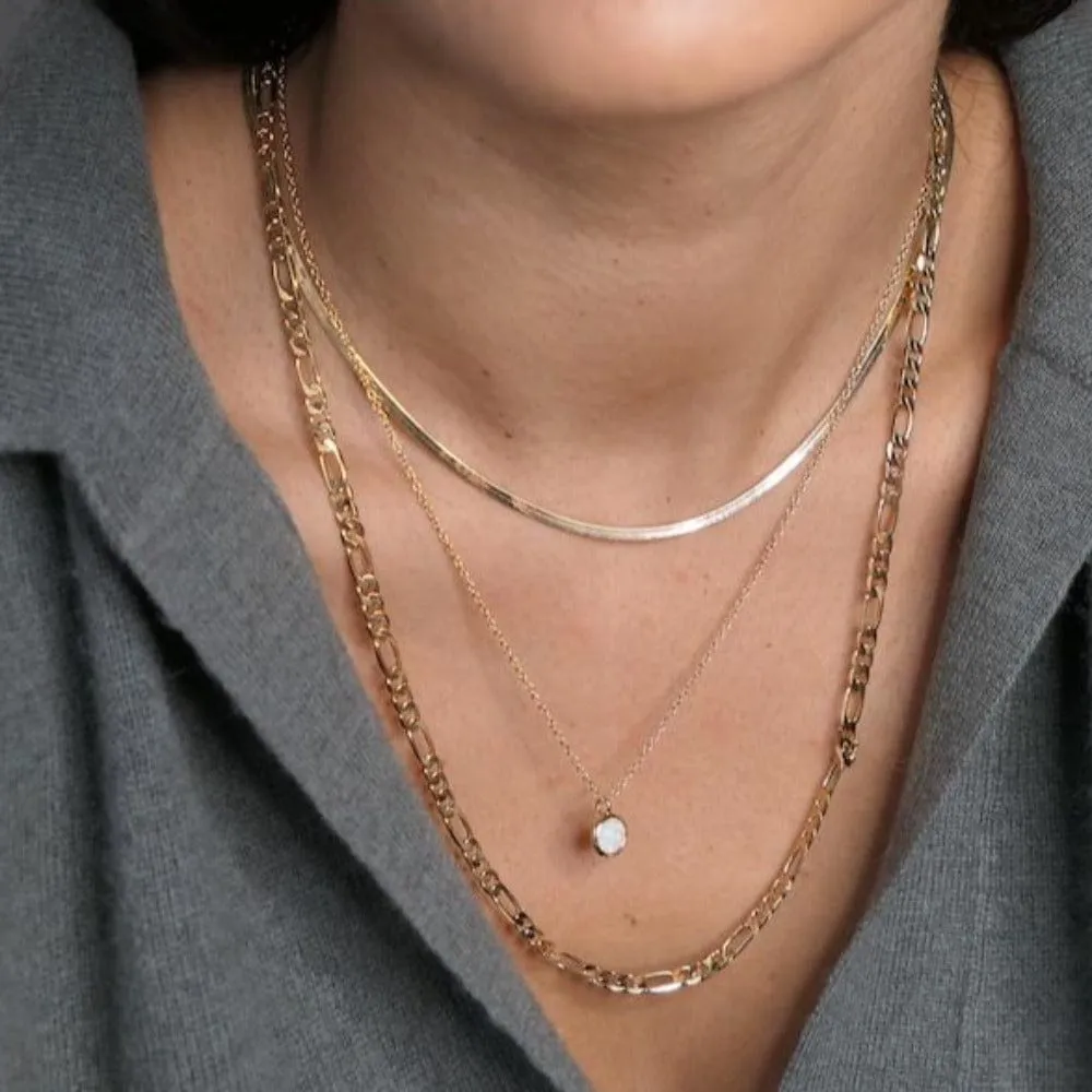 Orelia White Opal halskæde guld Swarovski
