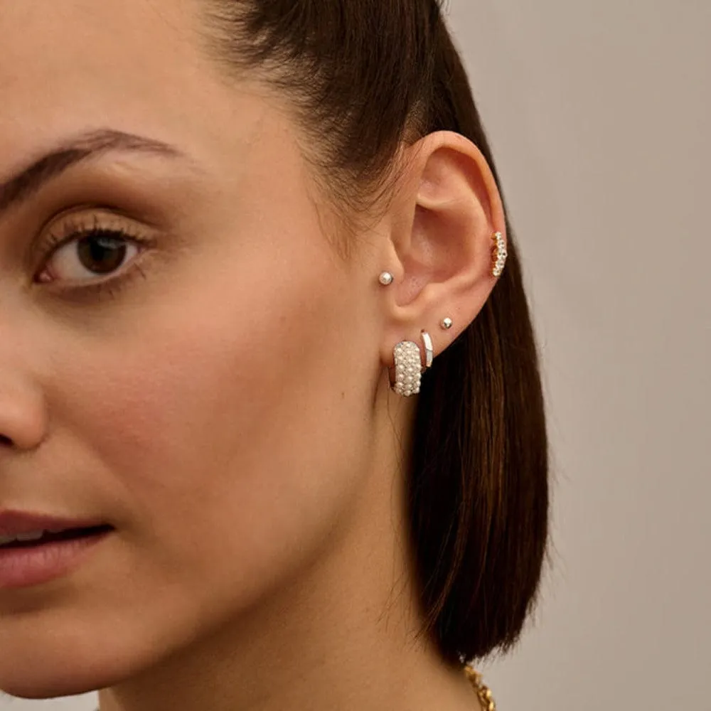 Orelia Pearl Labret piercing guld med perle