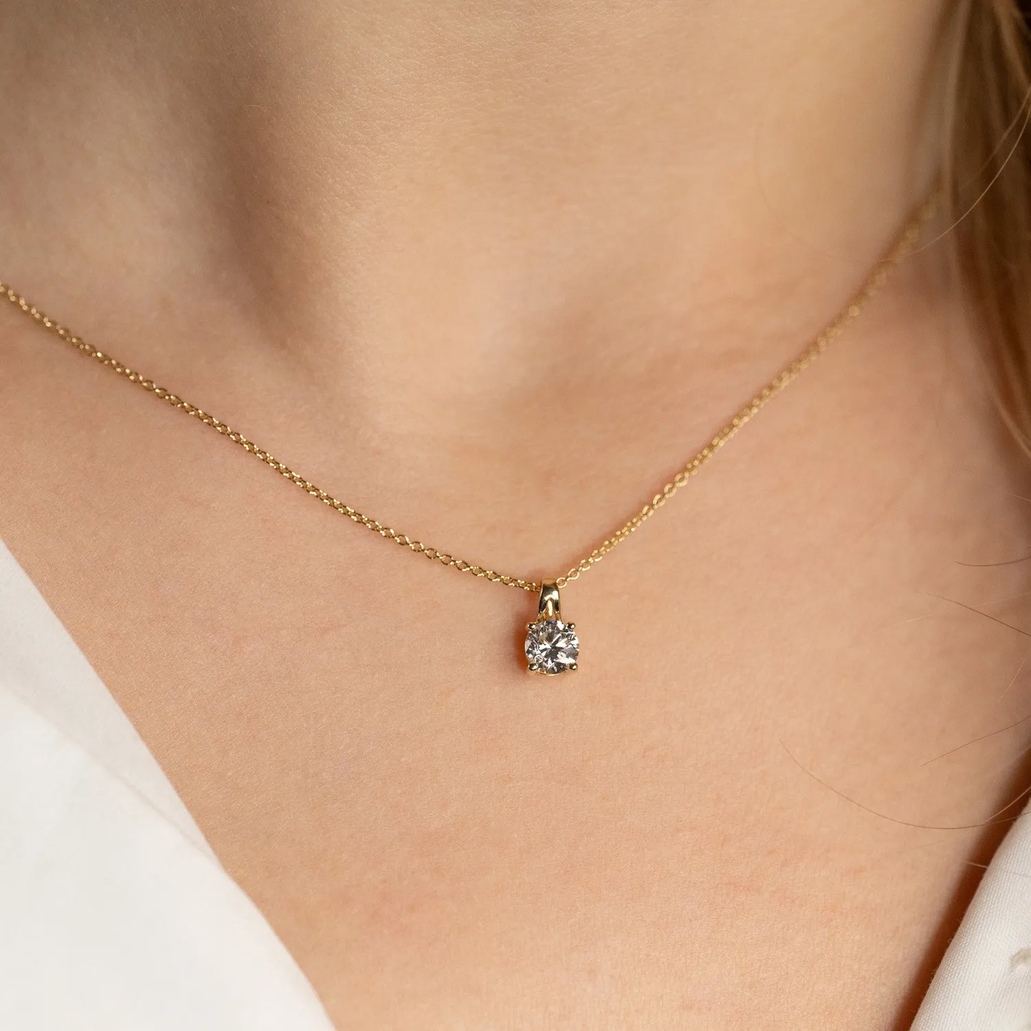 Sisi Copenhagen Prong Solitaire vedhæng guld 0,5 ct lab
