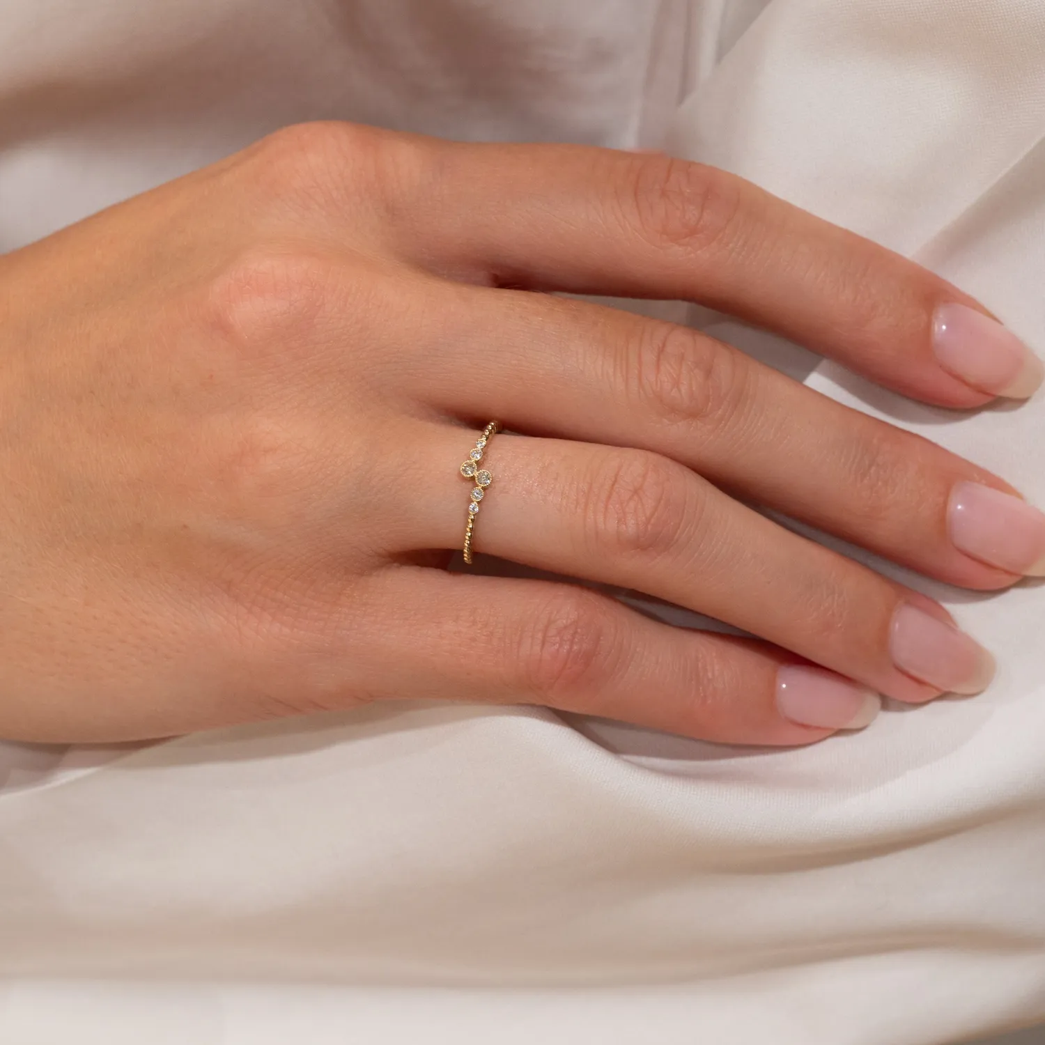 Sisi Copenhagen Rina krystalring massivt guld 9 kt