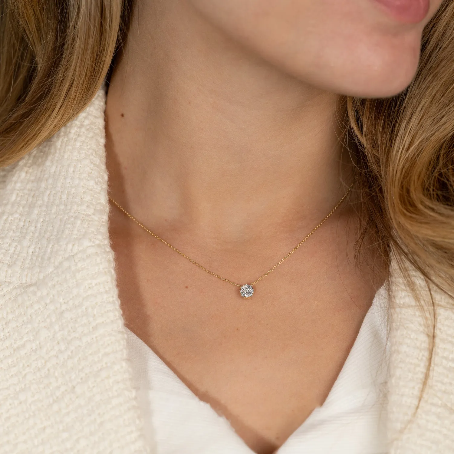 Sisi Copenhagen Round Pave diamantvedhæng 0,2 ct guld