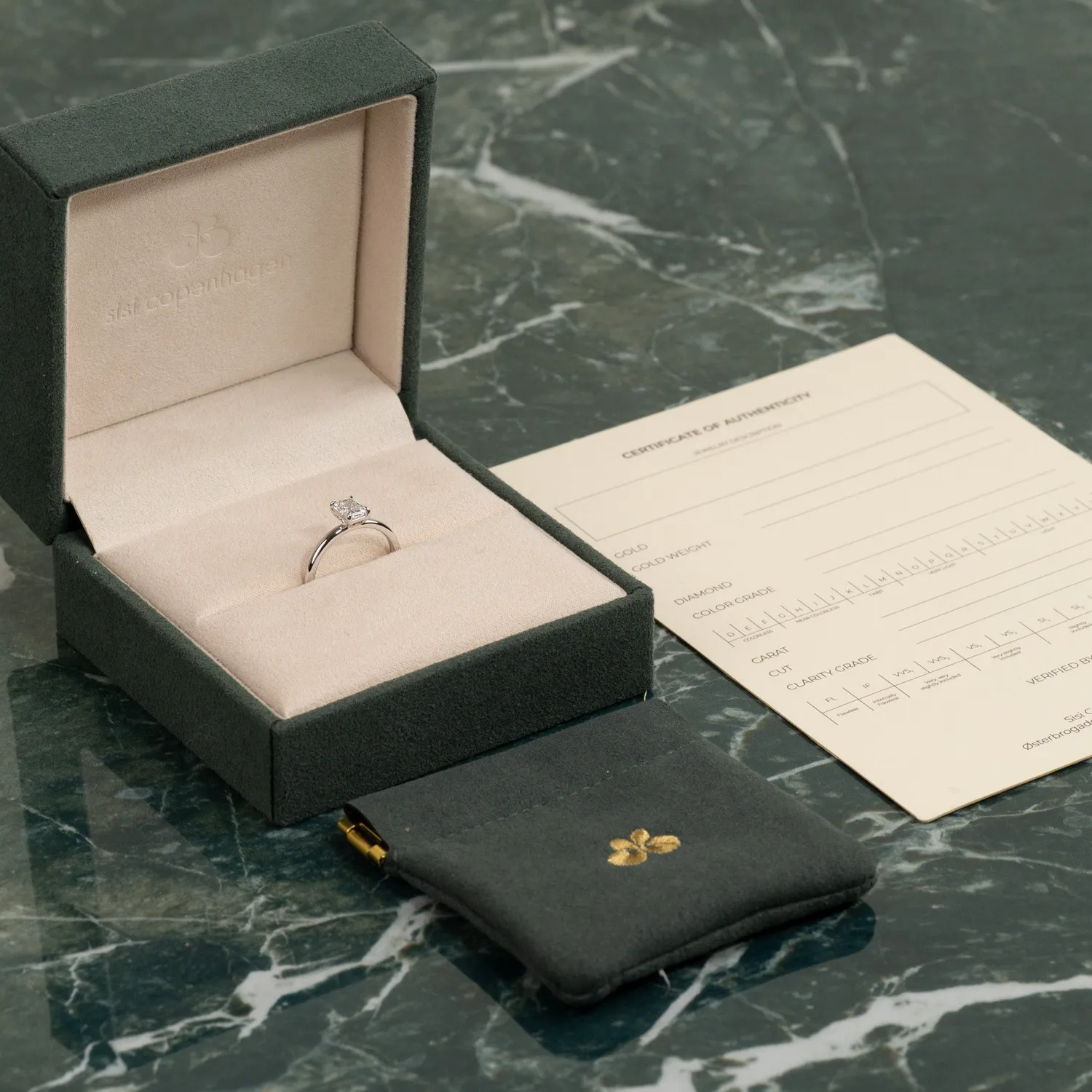 Sisi Copenhagen Solitaire Radiant diamantring 0,75ct hvidguld