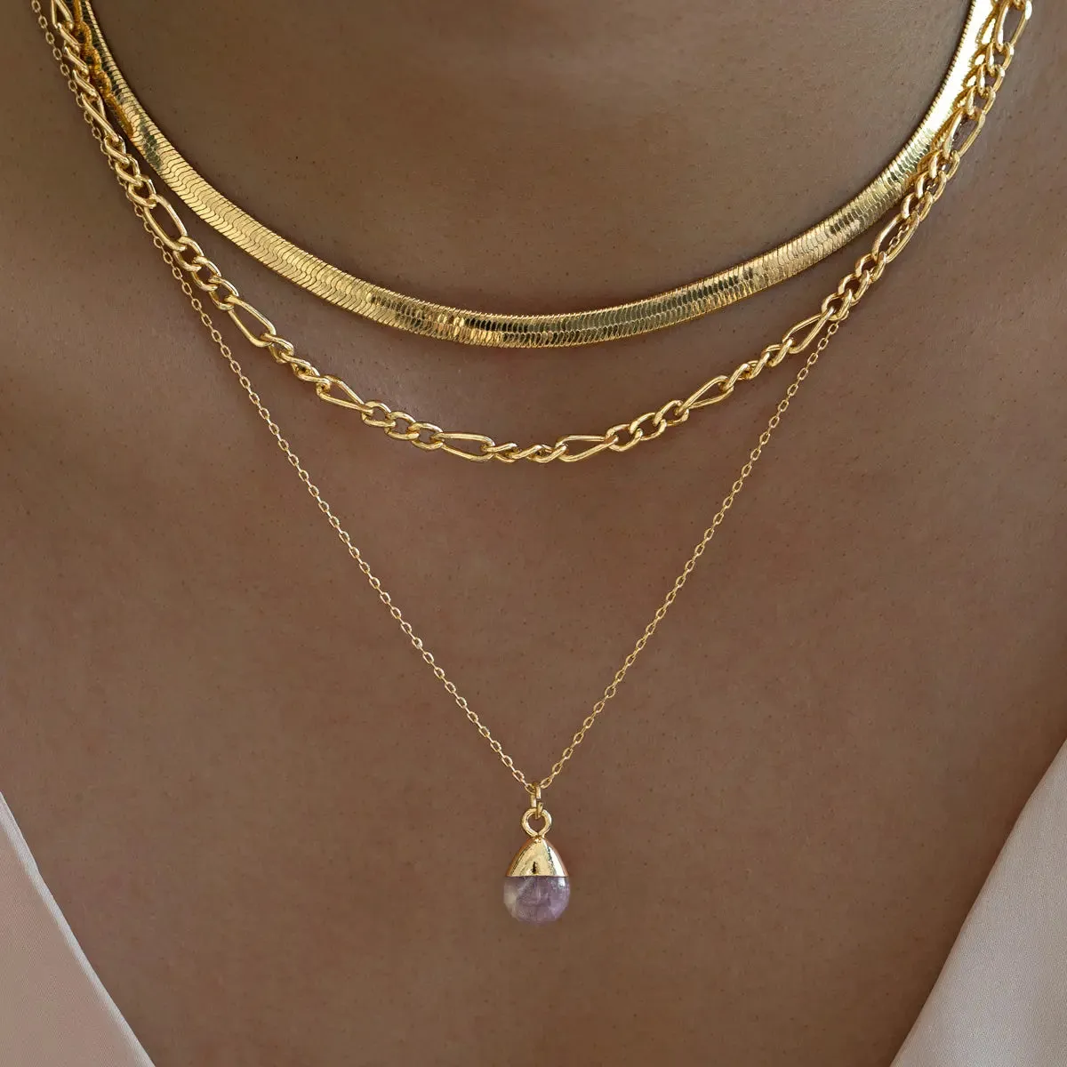 Timi of Sweden Goddess halskæde Klar Kvarts guld