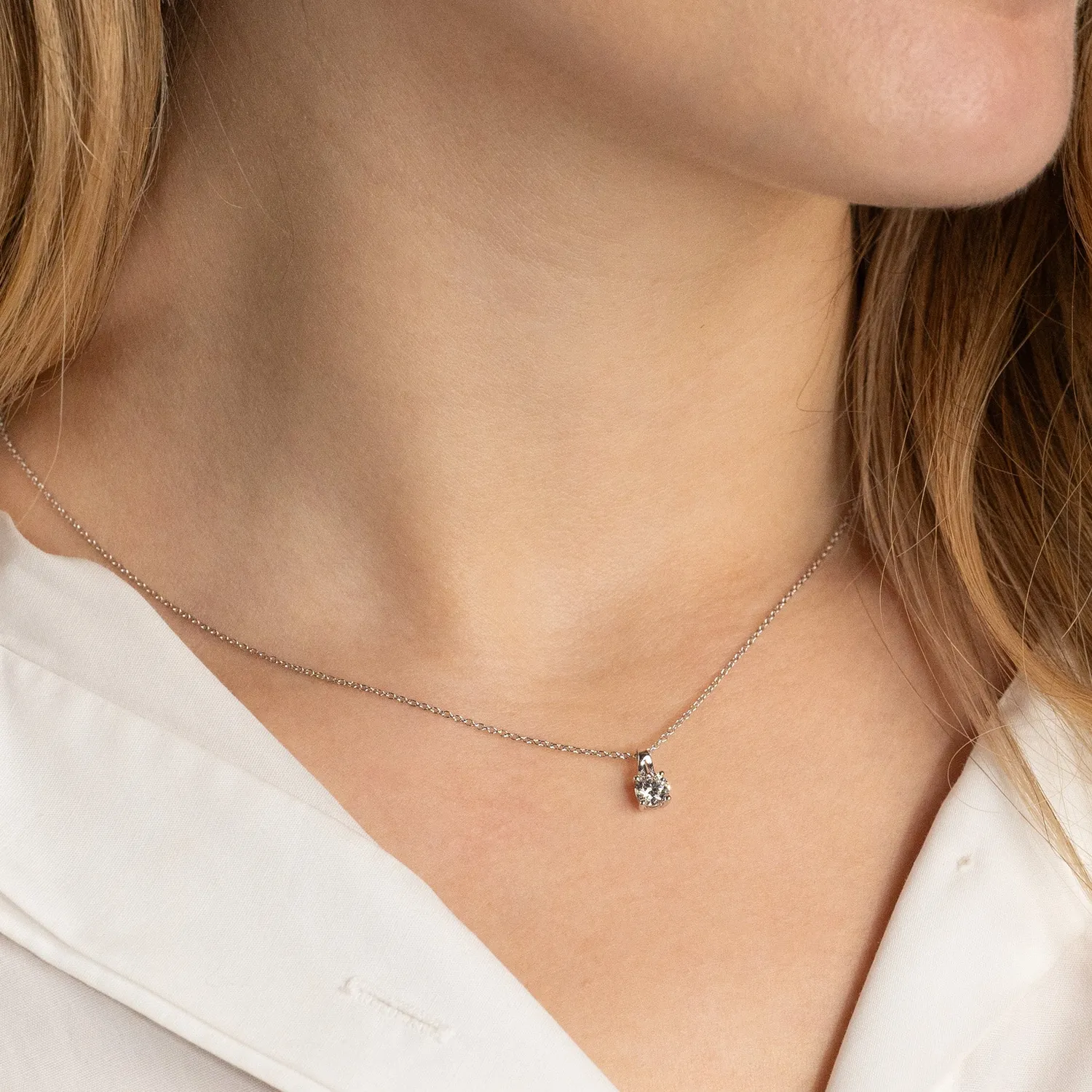 Sisi Copenhagen Prong Solitaire vedhæng 0,5 ct hvidguld