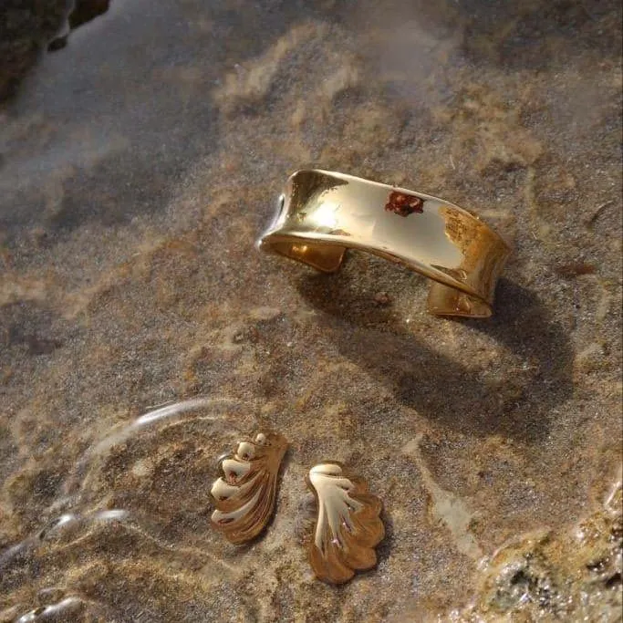Orelia LUXE Polished Molten bangle forgyldt guld