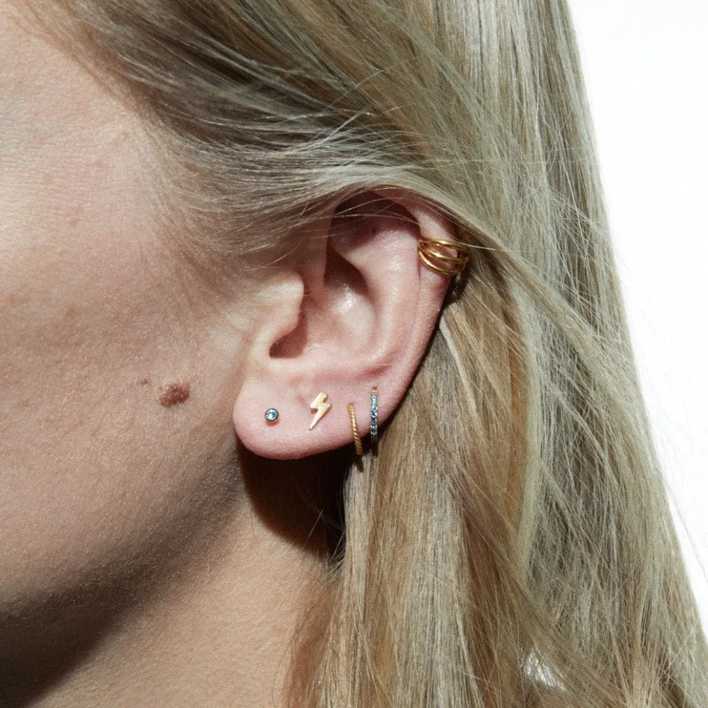 Orelia Triple Row Clicker Hoop 8mm øreringe guld