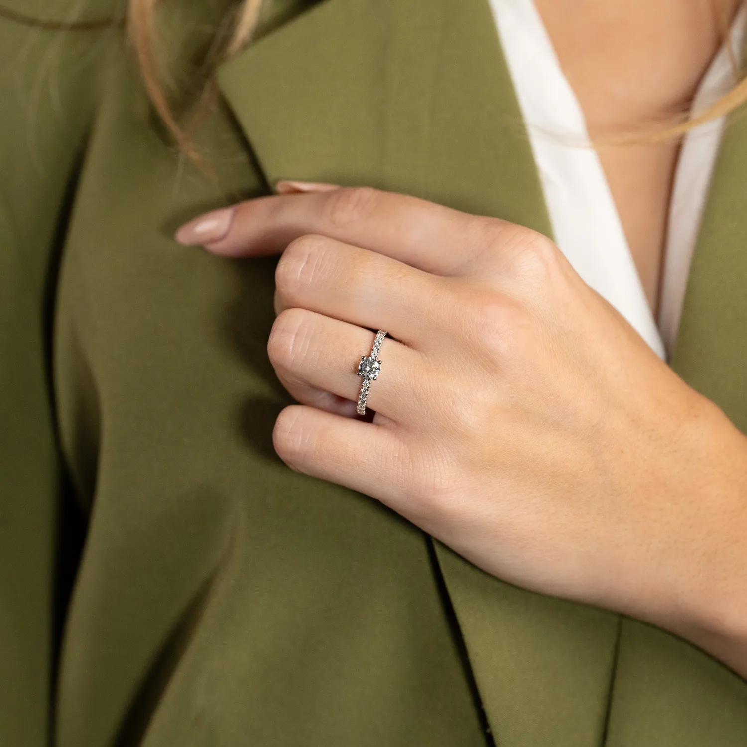 Sisi Copenhagen Hidden-Halo ring hvidguld 1,0 ct lab-diamant