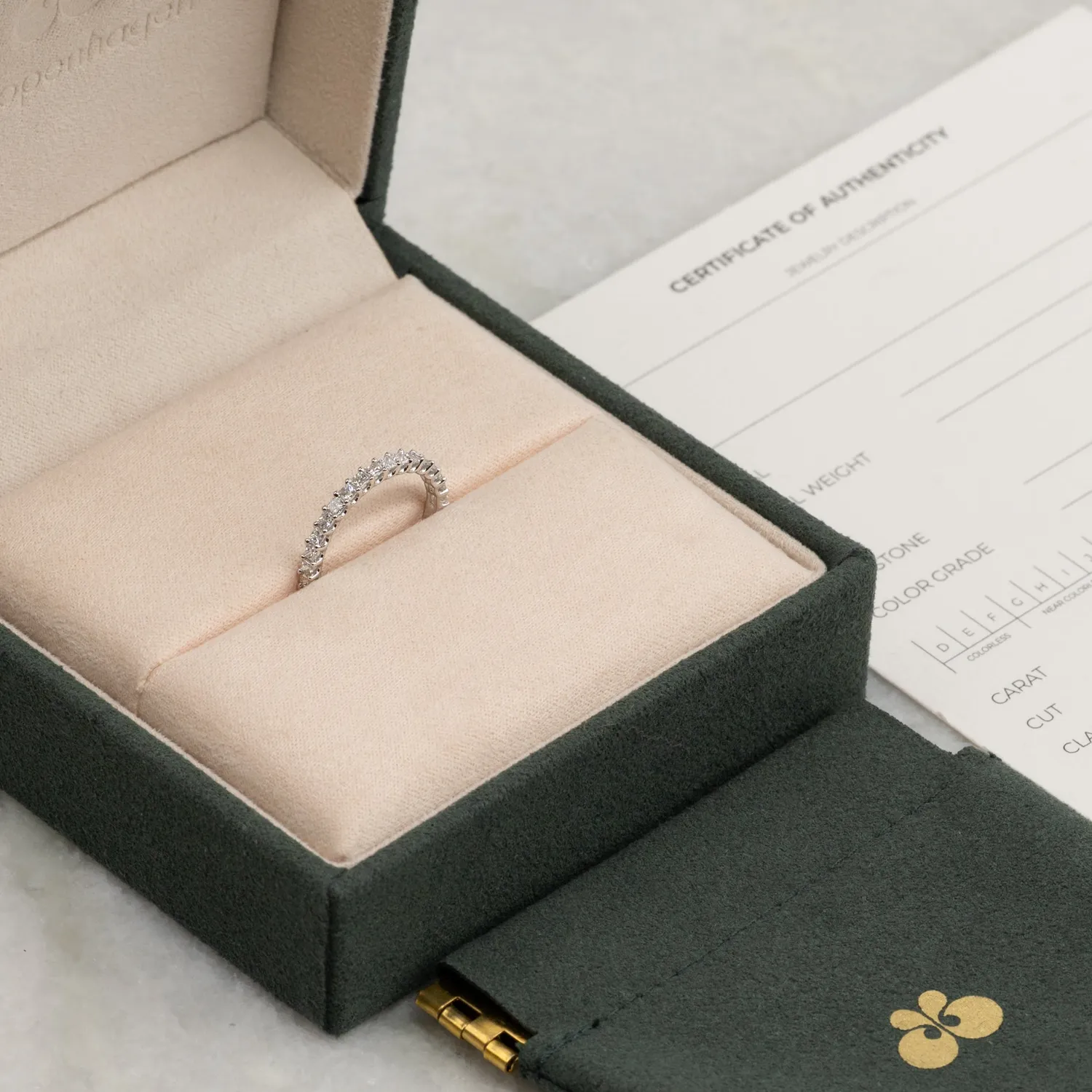 Sisi Copenhagen Princess-Cut Half-Alliance diamantring 0,5 ct hvidguld