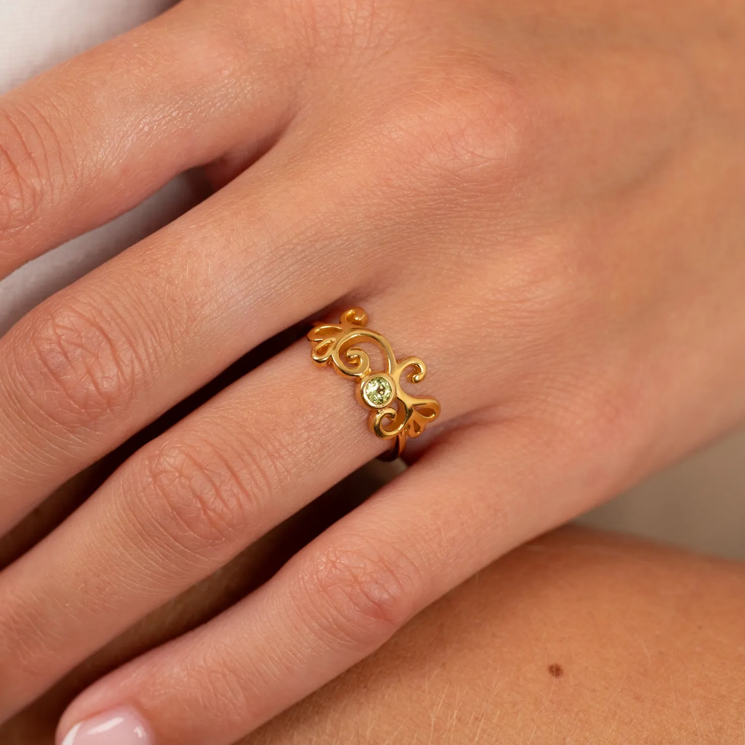 Sisi Copenhagen Solea ring peridot forgyldt str. 52