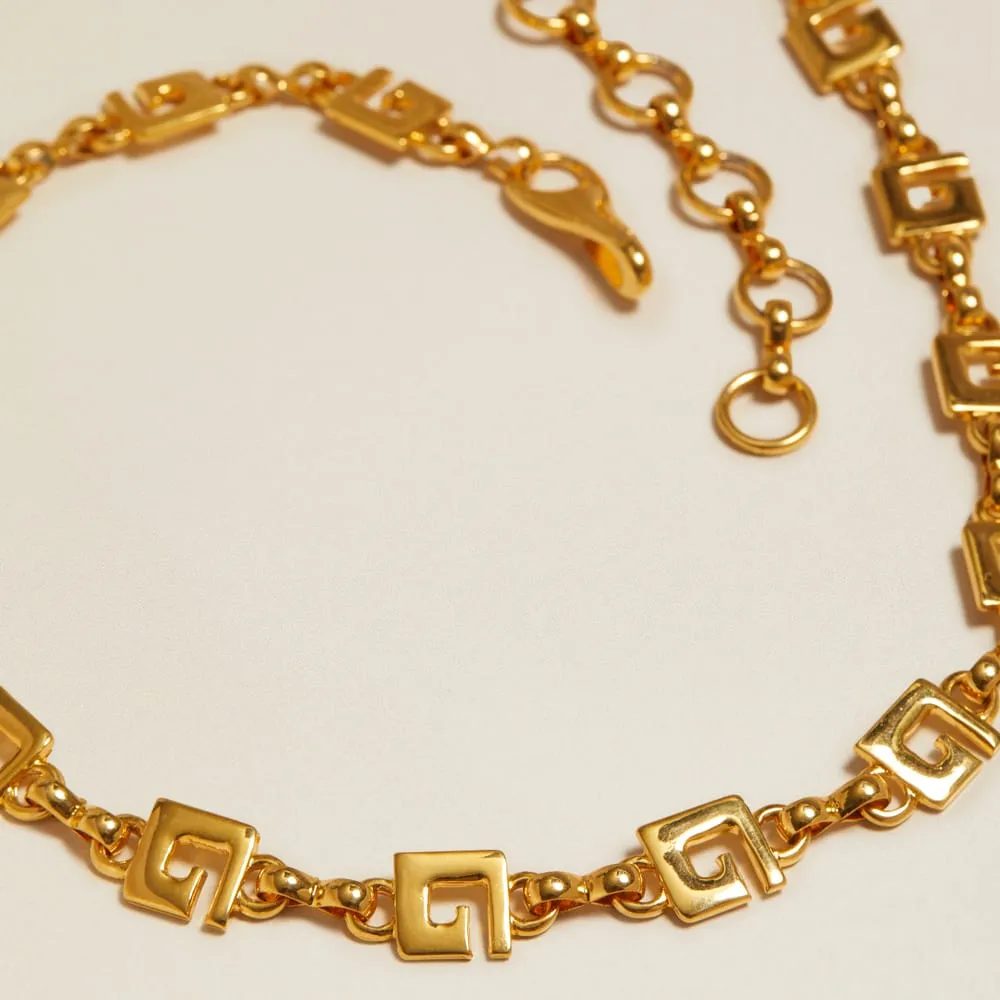 Orelia Vintage Geometric Spiral kædebælte guld