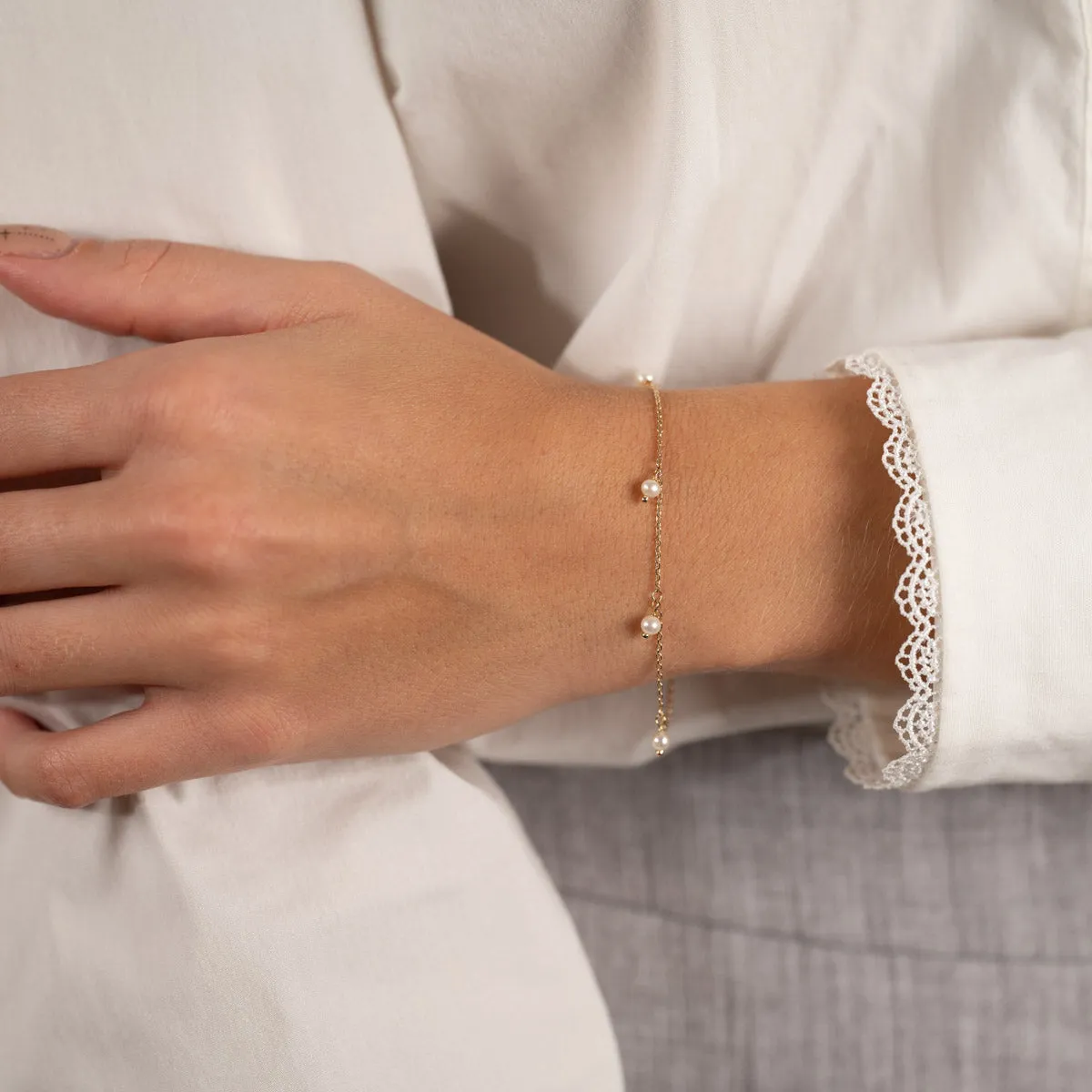 Sisi Copenhagen Darissa perle armbånd 9 kt guld