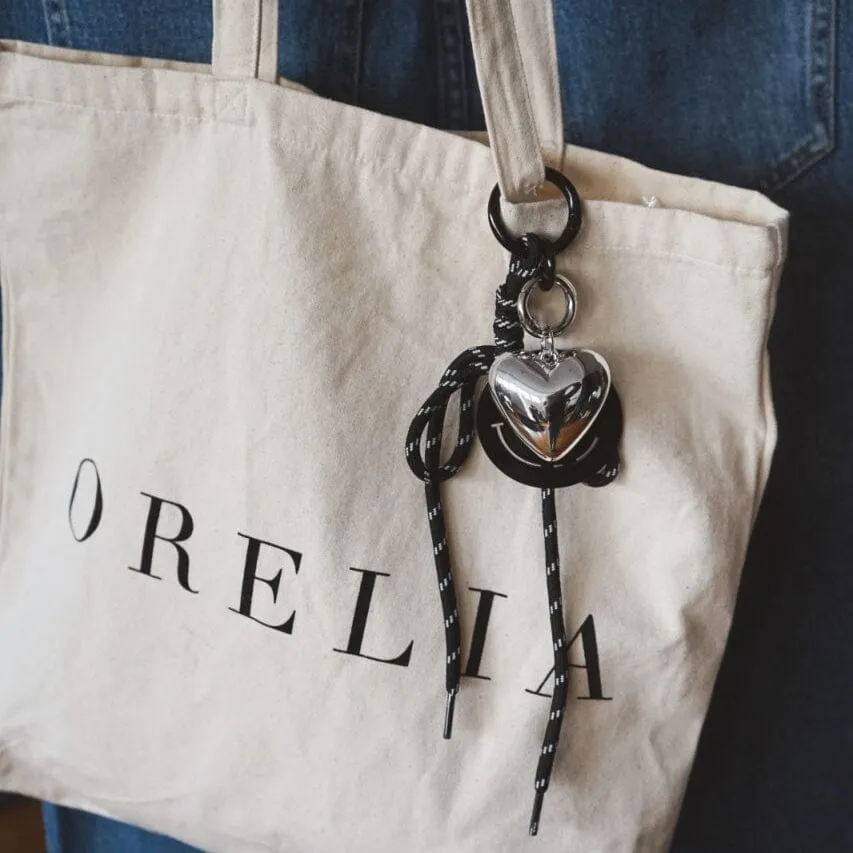 Orelia Black Cord Bow taskevedhæng sort snor