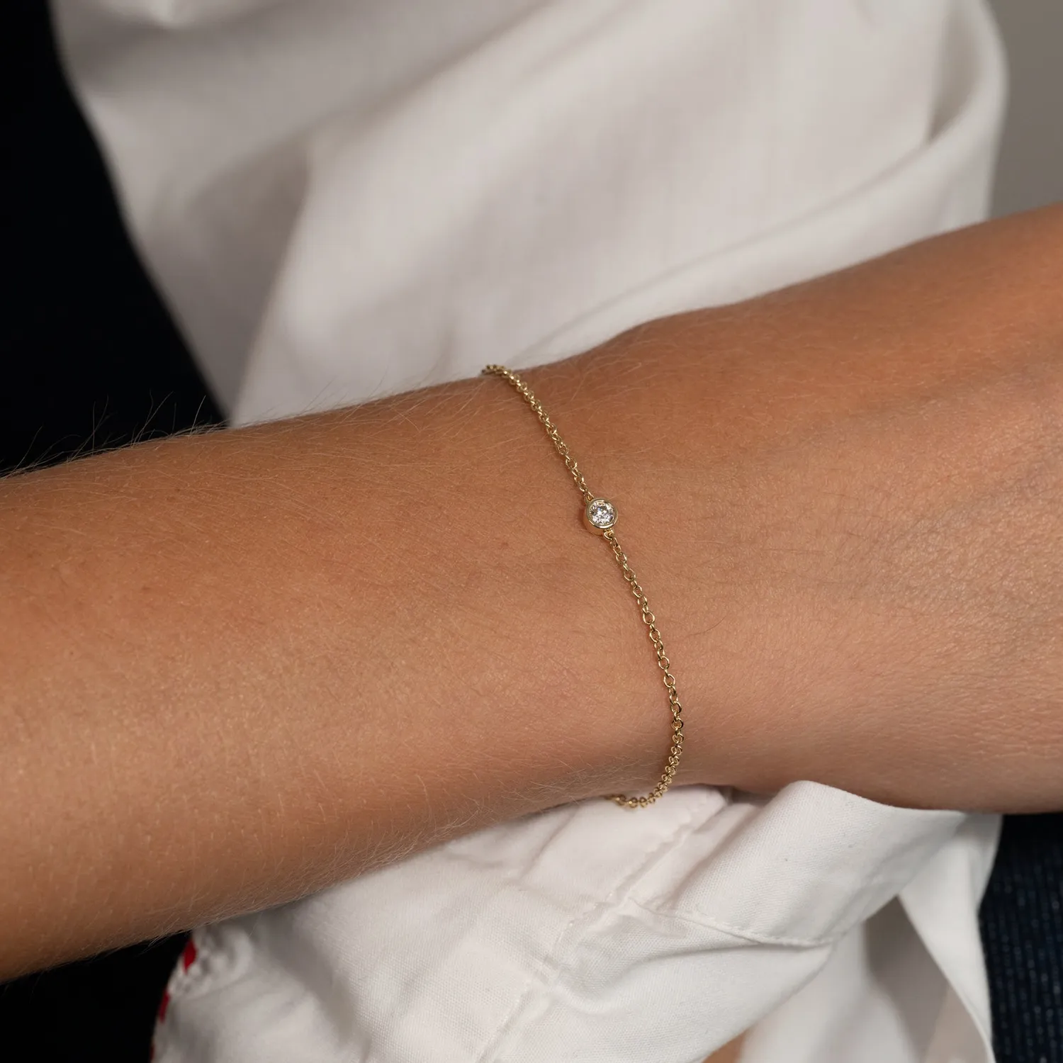 Sisi Copenhagen Solitaire Bezel diamantarmbånd 0,08ct guld
