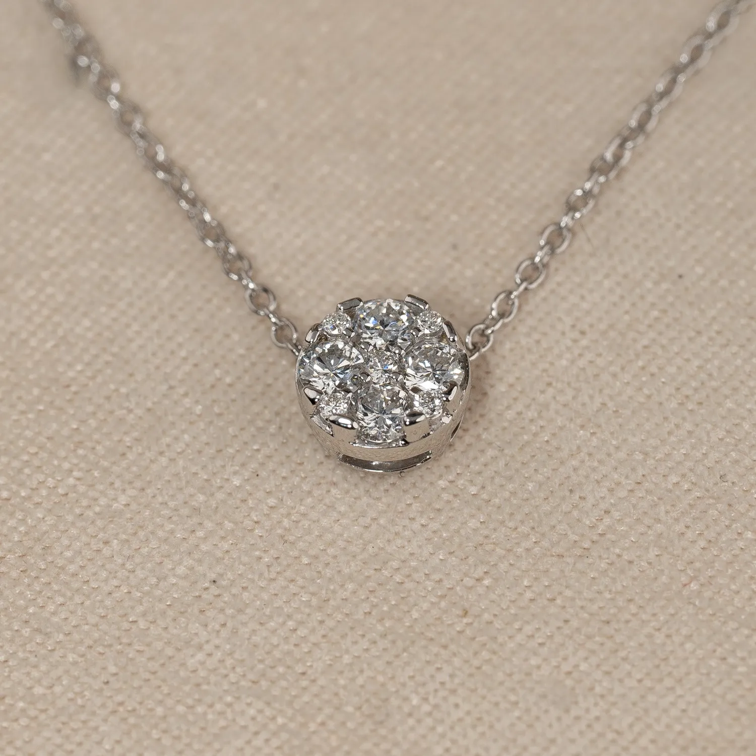 Sisi Copenhagen Diamond Collection Round Pave vedhæng hvidguld 0,2ct