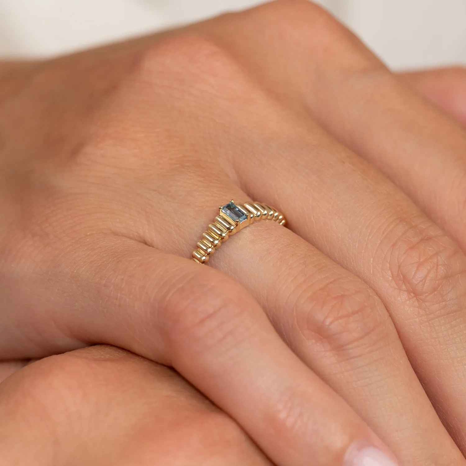 Sisi Copenhagen Line London Blue Topaz ring massivt guld