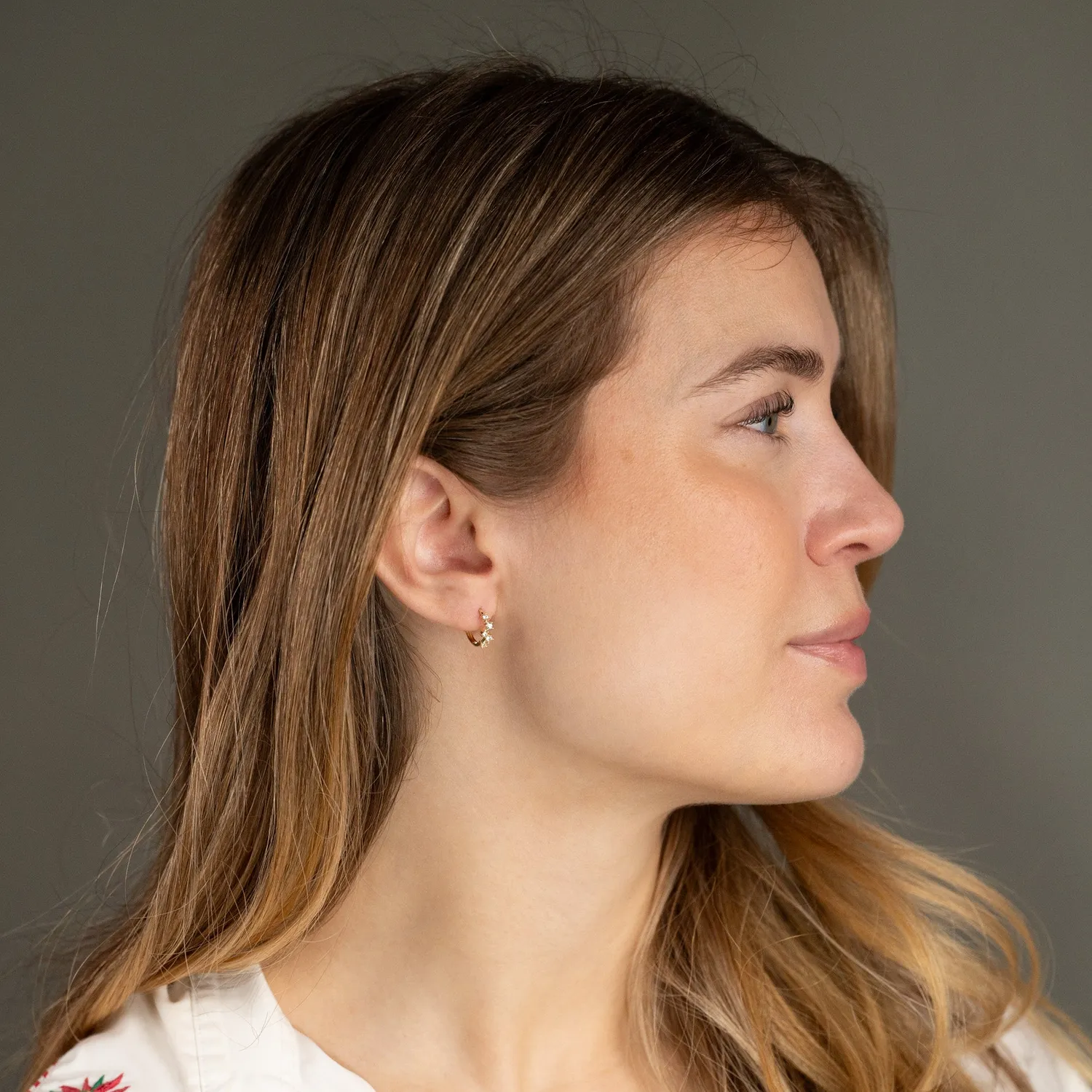 Sisi Copenhagen Maisie Crystal creoler massivt guld zirkon