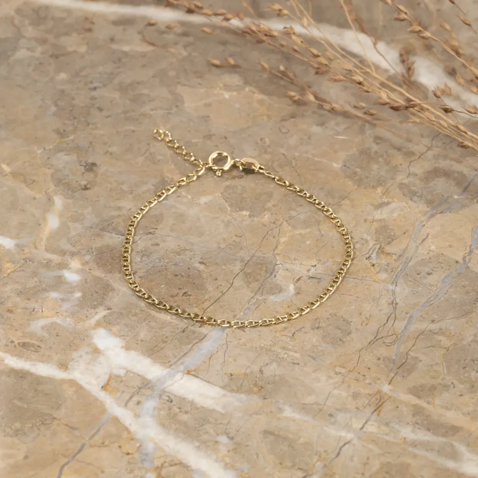 Sisi Copenhagen Auda armbånd massiv 9 kt guld 16+3 cm