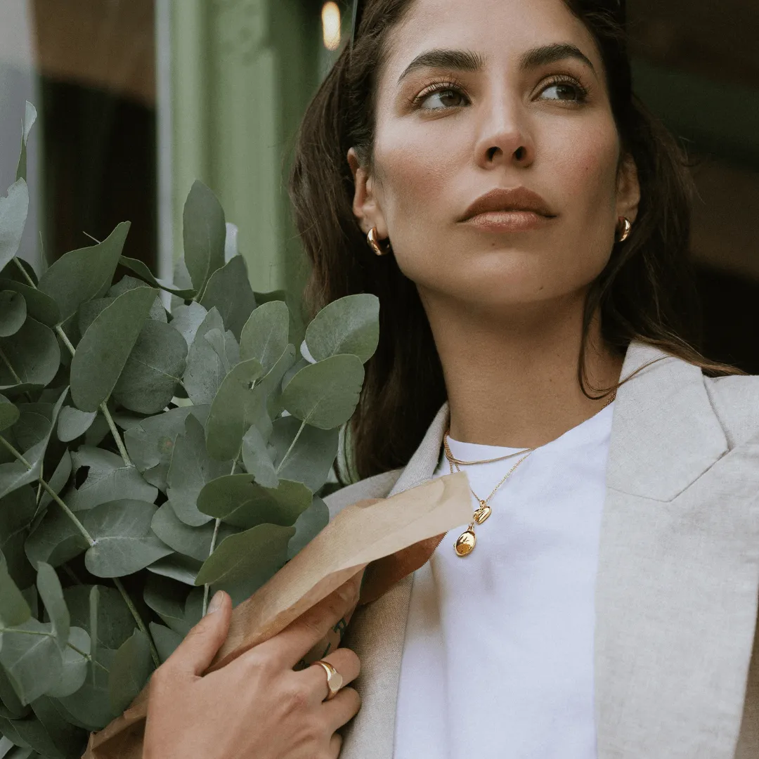 Orelia LUXE Signet ring forgyldt med gravering