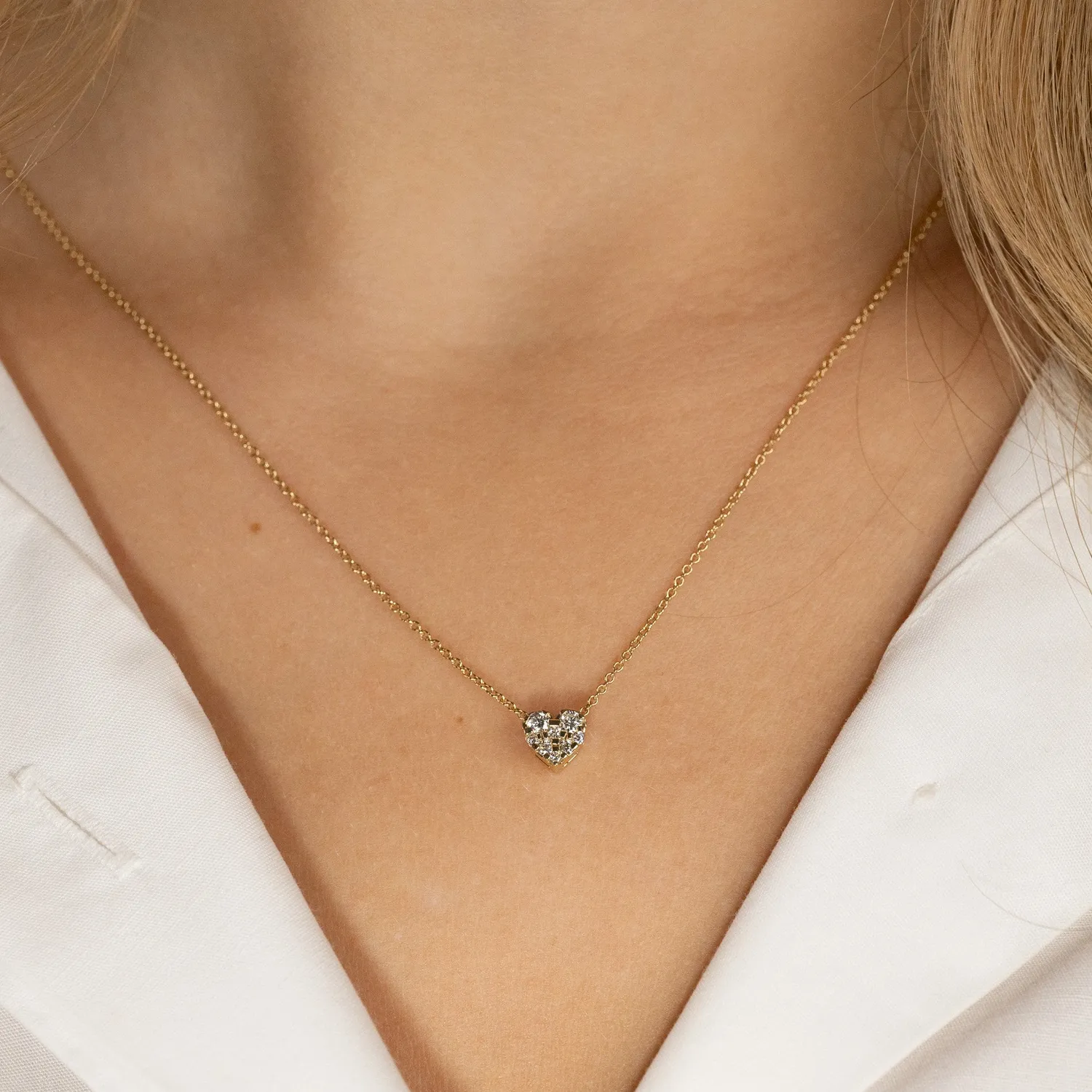 Sisi Copenhagen Heart Pave lab-diamant vedhæng 0,17 ct guld