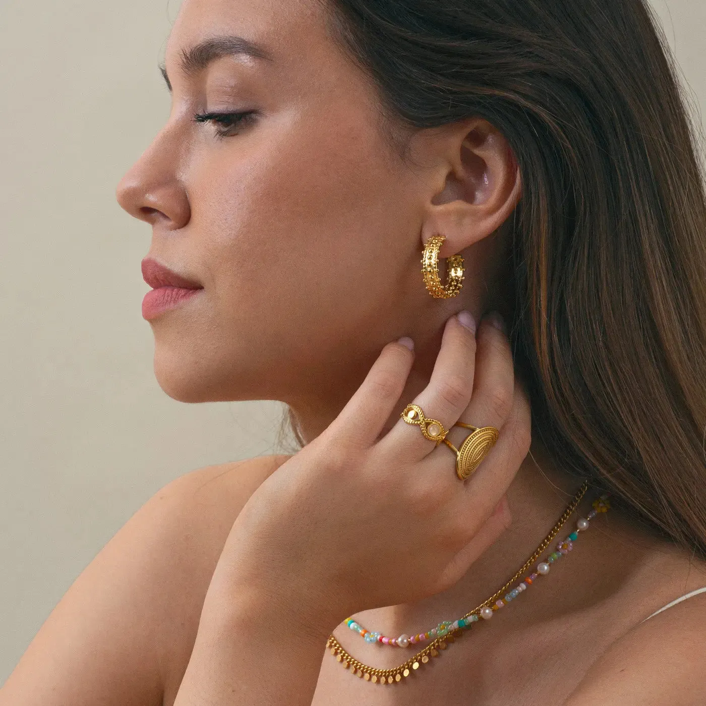 TIMI OF SWEDEN Rumi hoop øreringe guld 21 mm