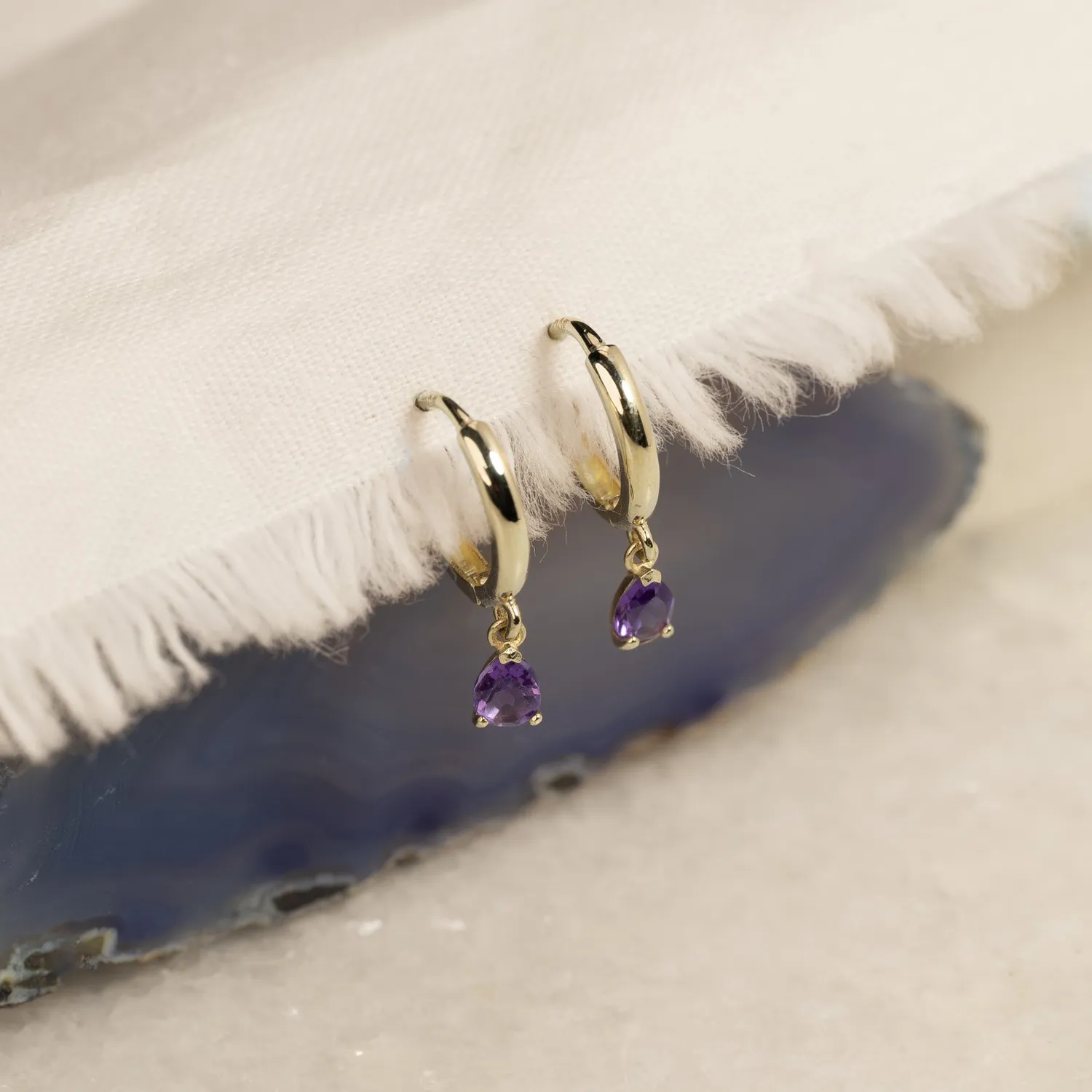Sisi Copenhagen Paula Purple Amethyst øreringe par 9kt guld