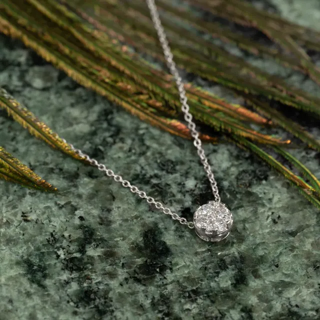 Sisi Copenhagen Diamond Collection Round Pave vedhæng hvidguld 0,2ct