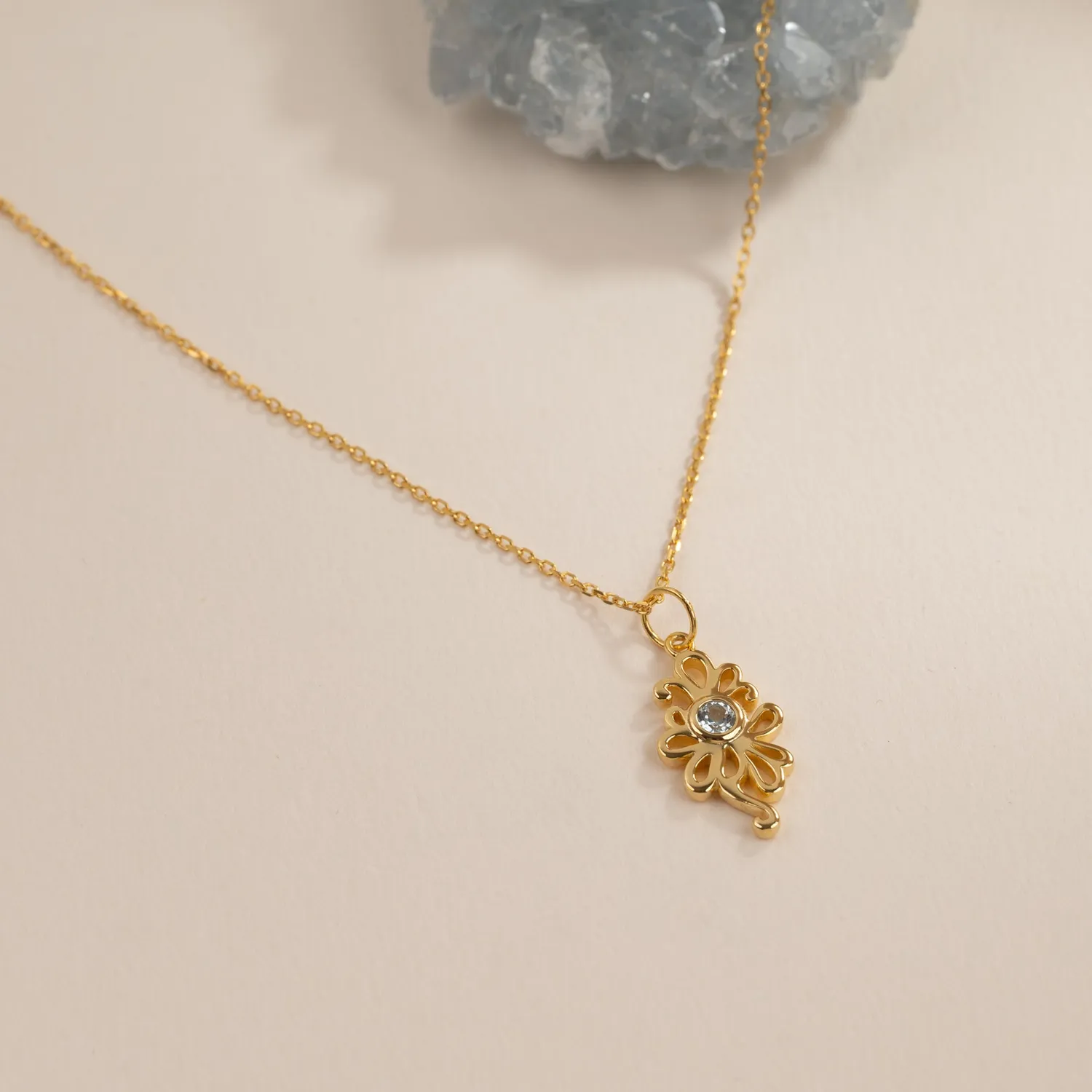 Sisi Copenhagen Solea Blue Topaz vedhæng forgyldt blå topas