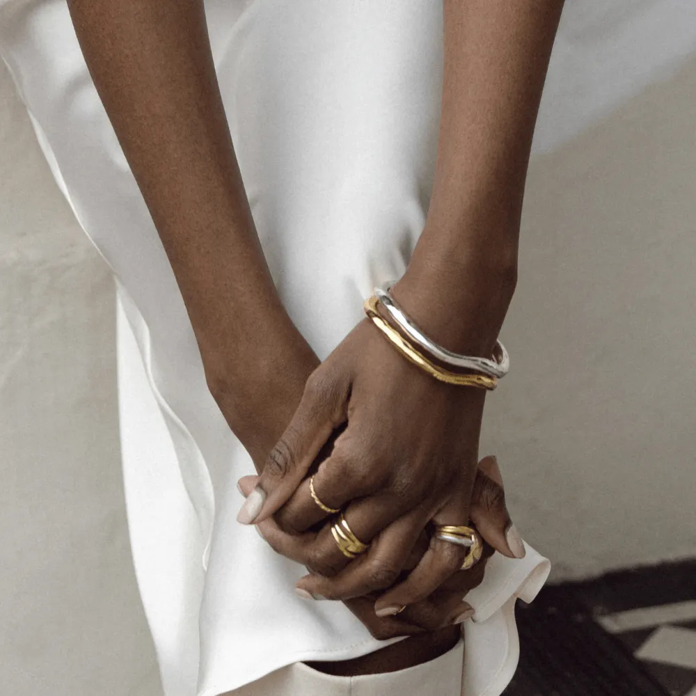 Orelia Stacking Bangle Mixed Plate armbånd sæt 2 stk