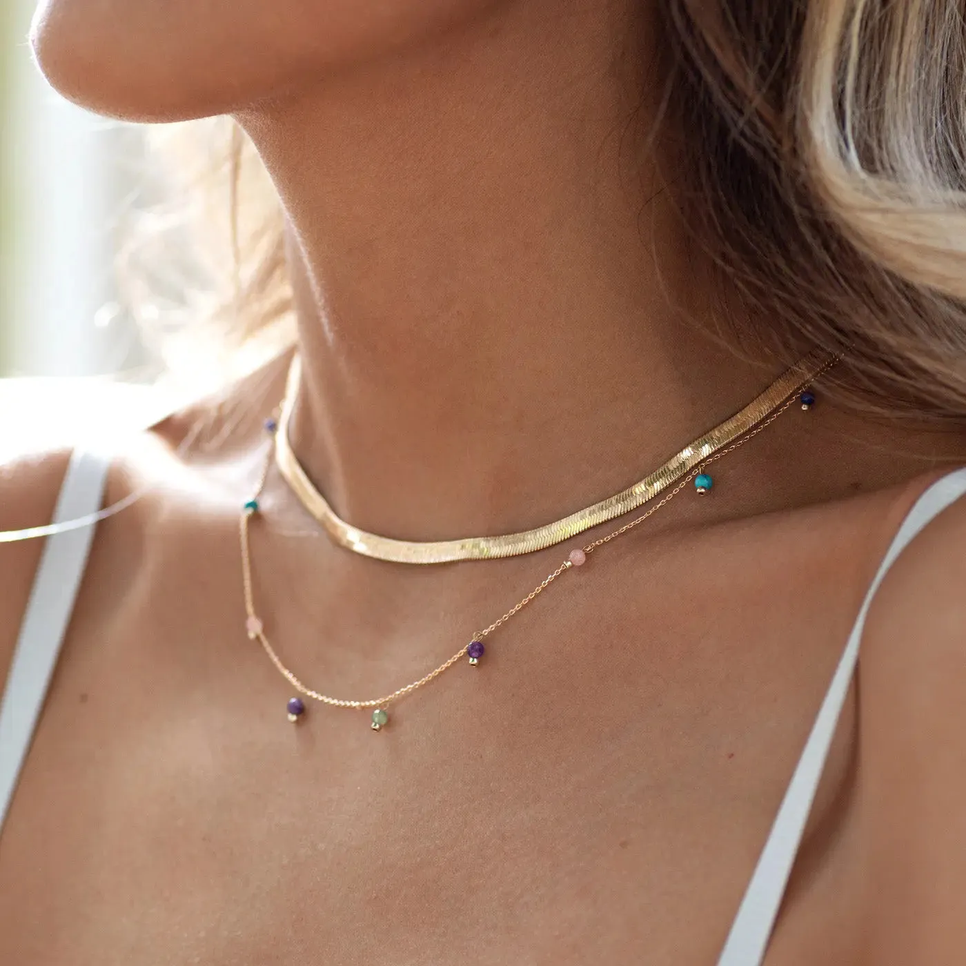 TIMI OF SWEDEN Ivy halskæde snake chain rustfrit stål 46 cm