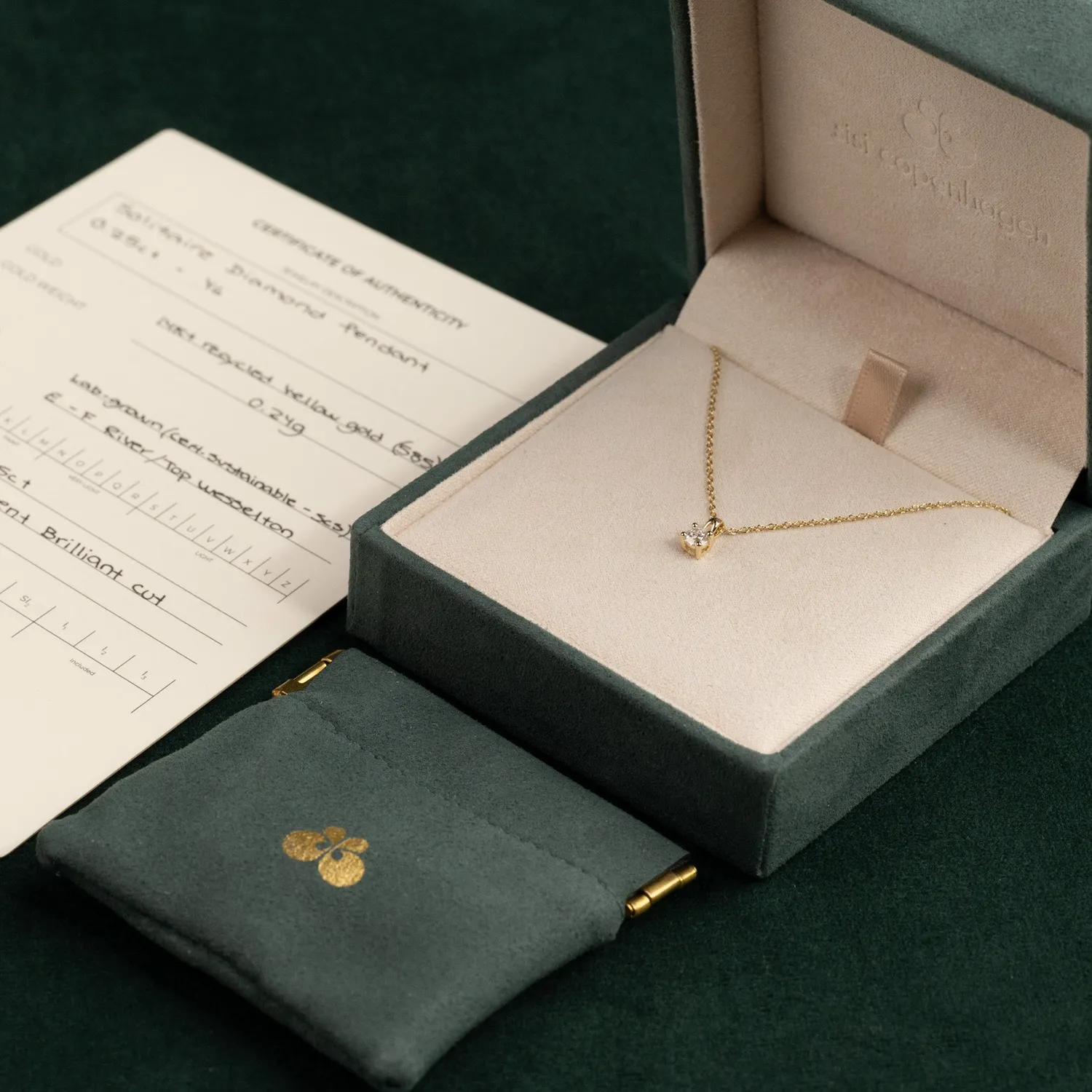 Sisi Copenhagen Prong Solitaire diamantvedhæng 0,25 ct guld