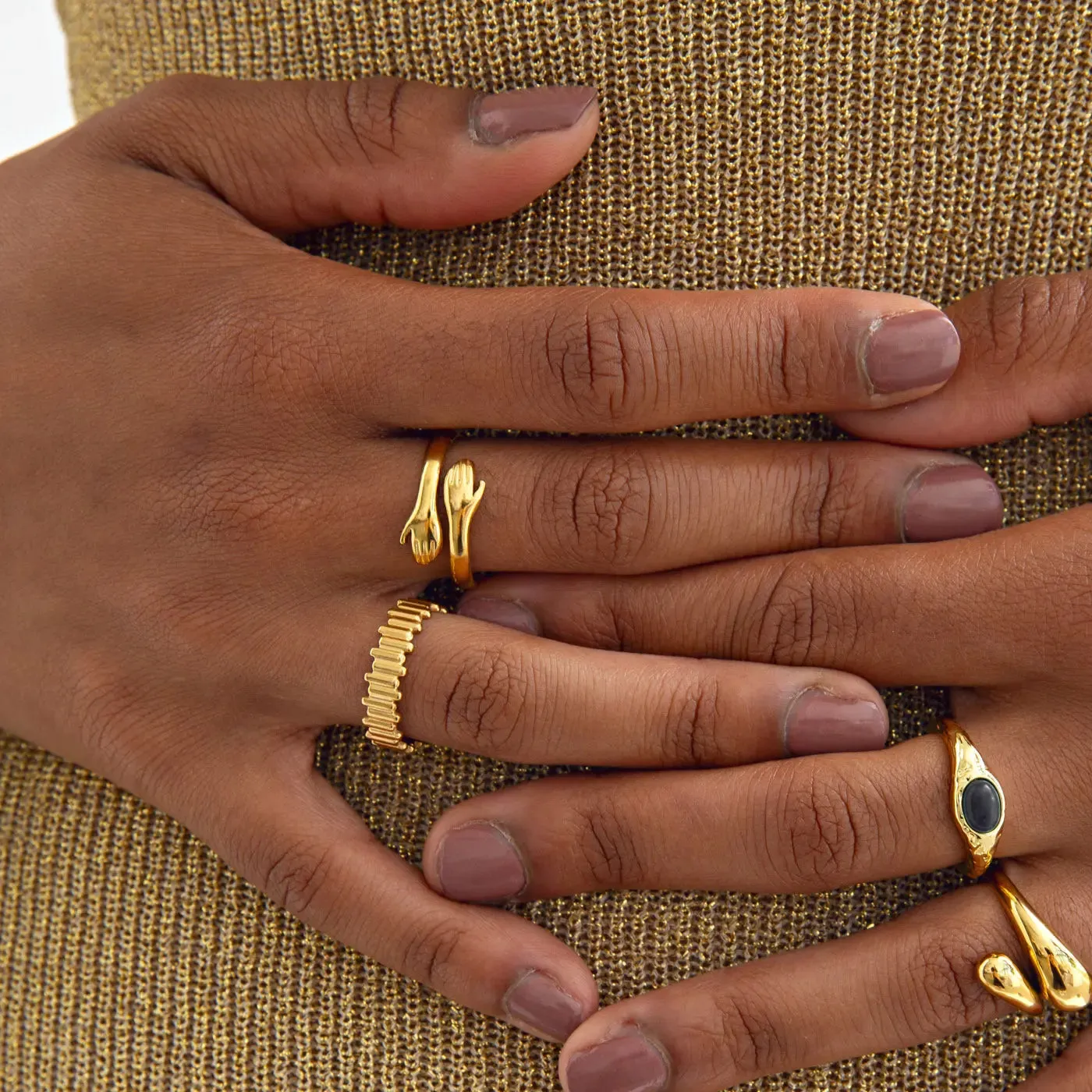 TIMI OF SWEDEN Kara Kram Mig ring guld justerbar stål