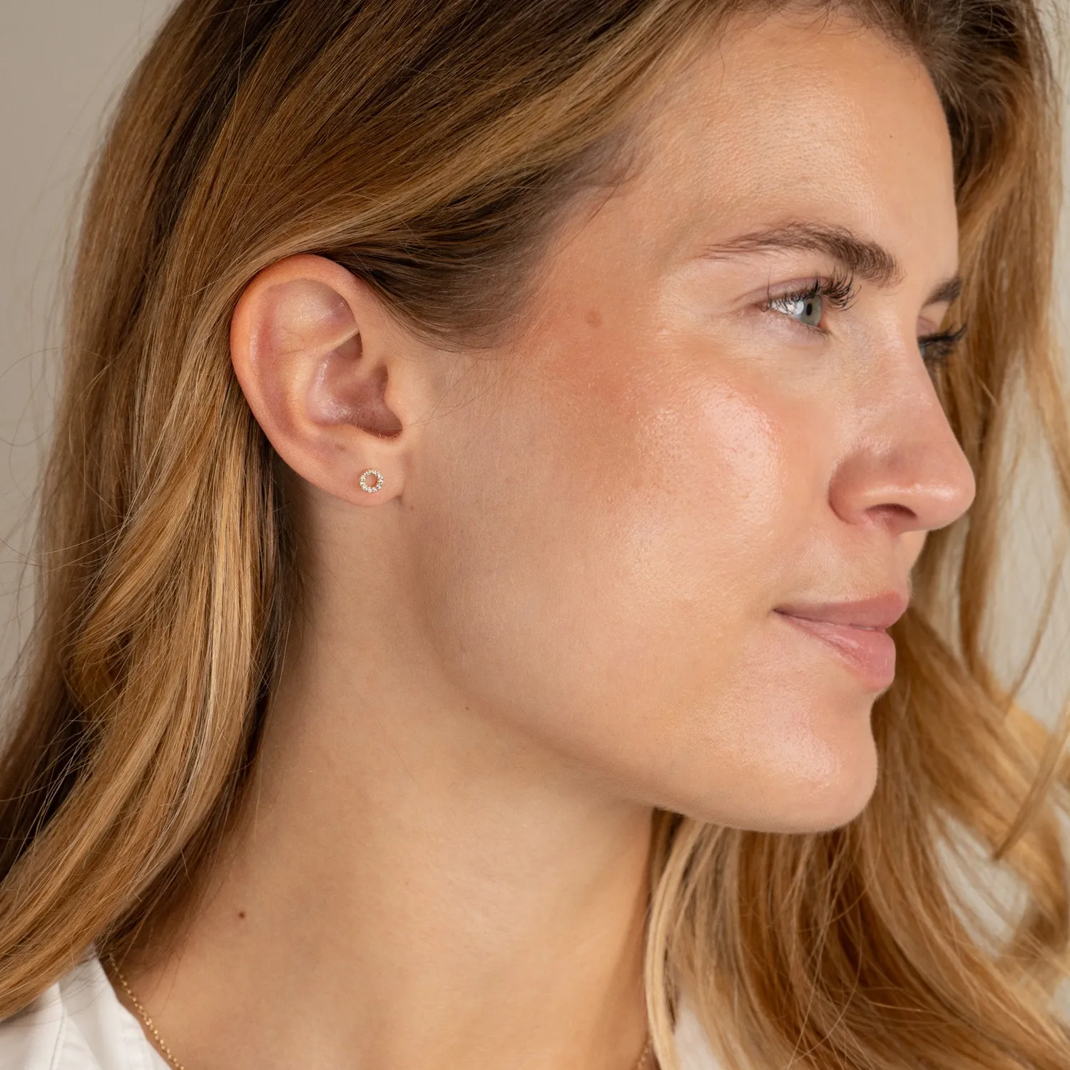 Sisi Copenhagen Gloria Crystal Mini ørestikker massivt guld et par