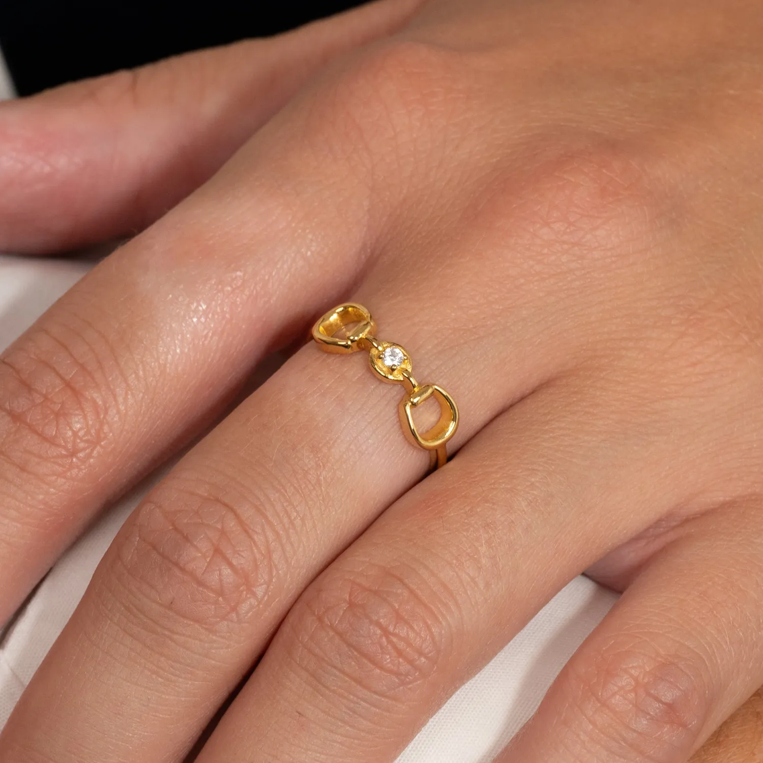 Sisi Copenhagen Sigge Crystal Golden ring forgyldt med zirkonia