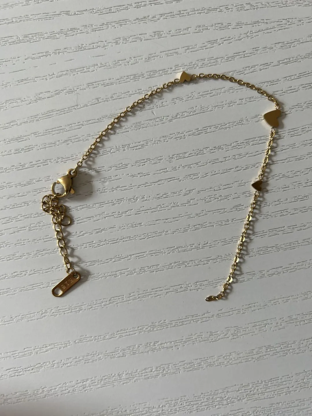 Timi of Sweden Sarah hjerte armbånd stål forgyldt 18cm