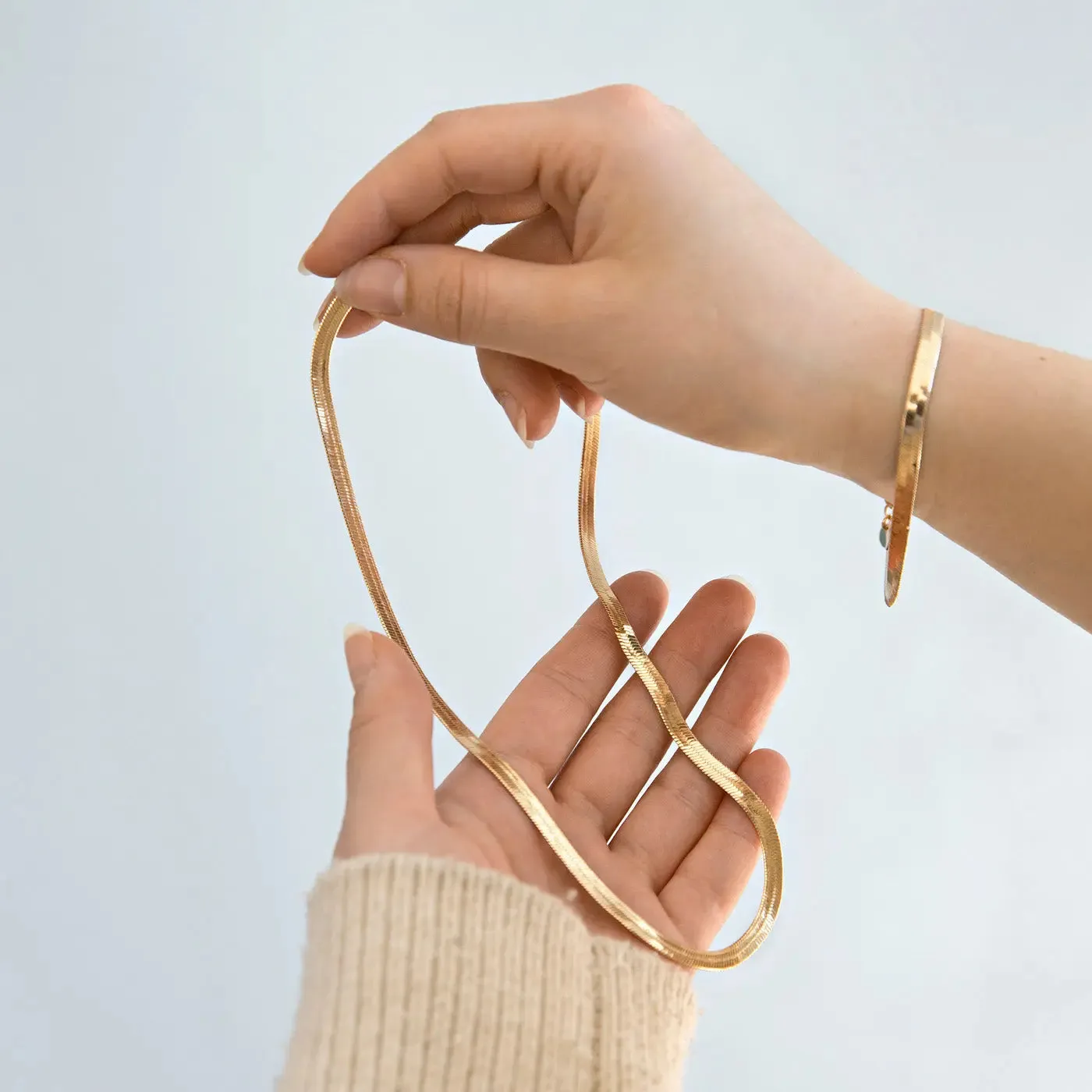 TIMI OF SWEDEN Ivy halskæde snake chain rustfrit stål 46 cm