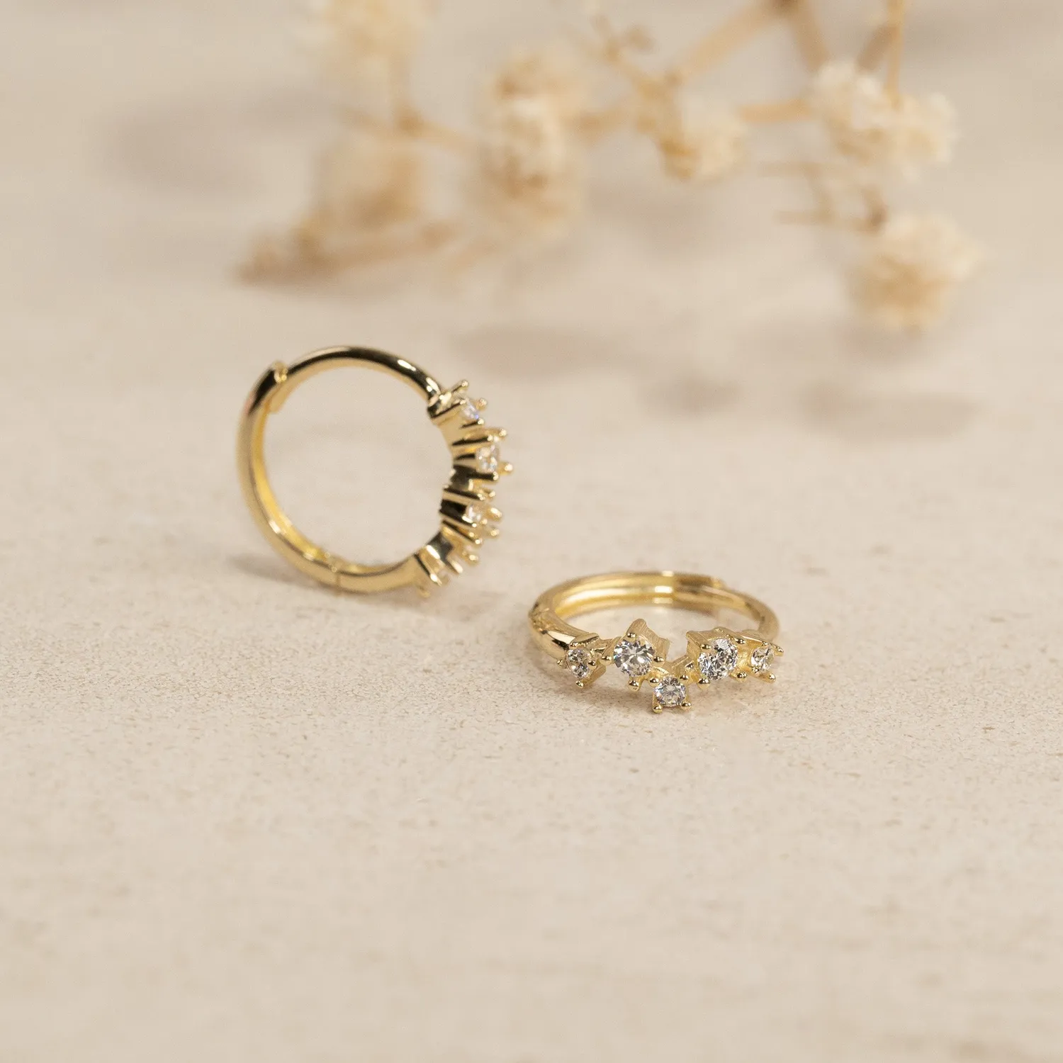 Sisi Copenhagen Maisie Crystal creoler massivt guld zirkon
