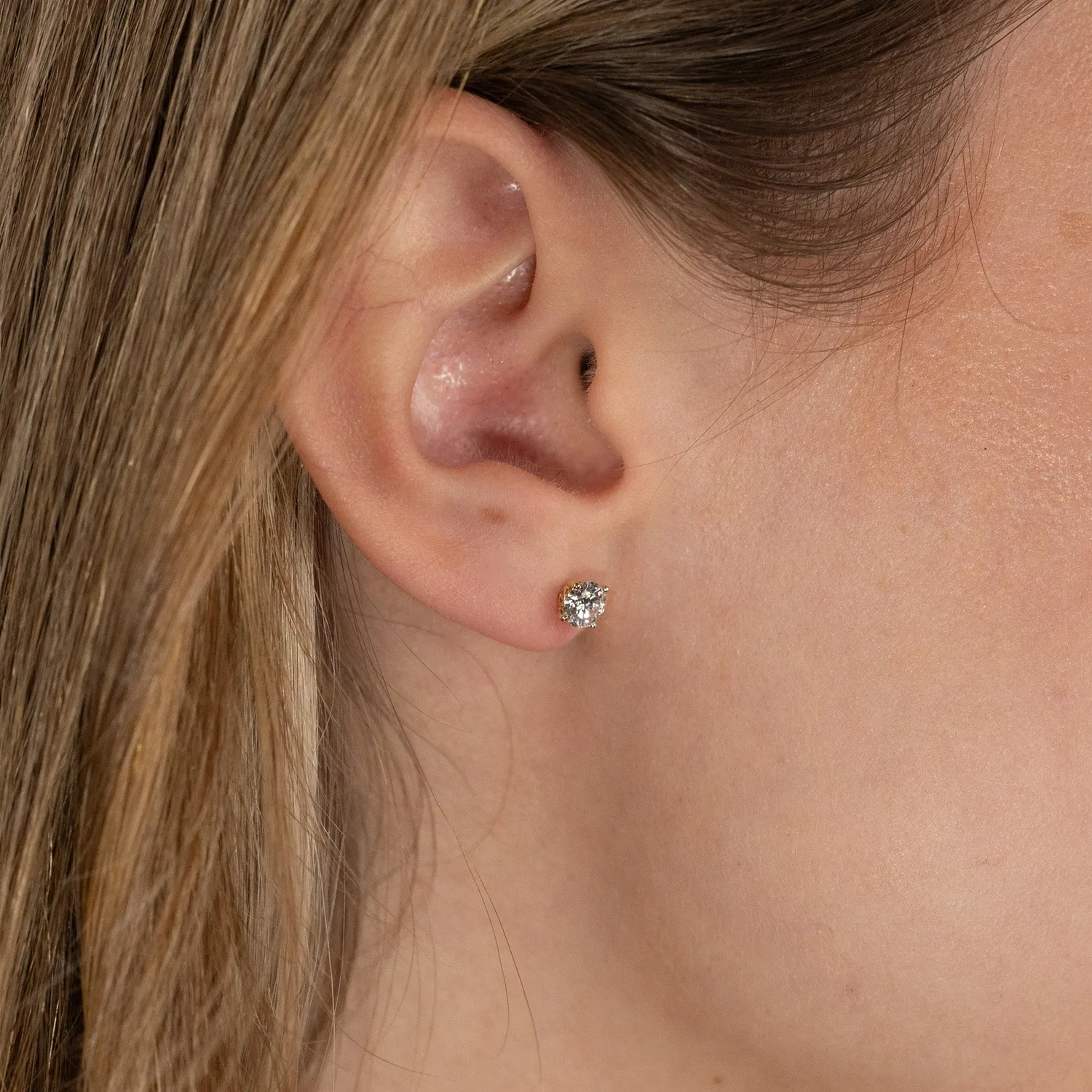 Sisi Copenhagen Classic Solitaire ørestikker 0,8 ct 14 kt