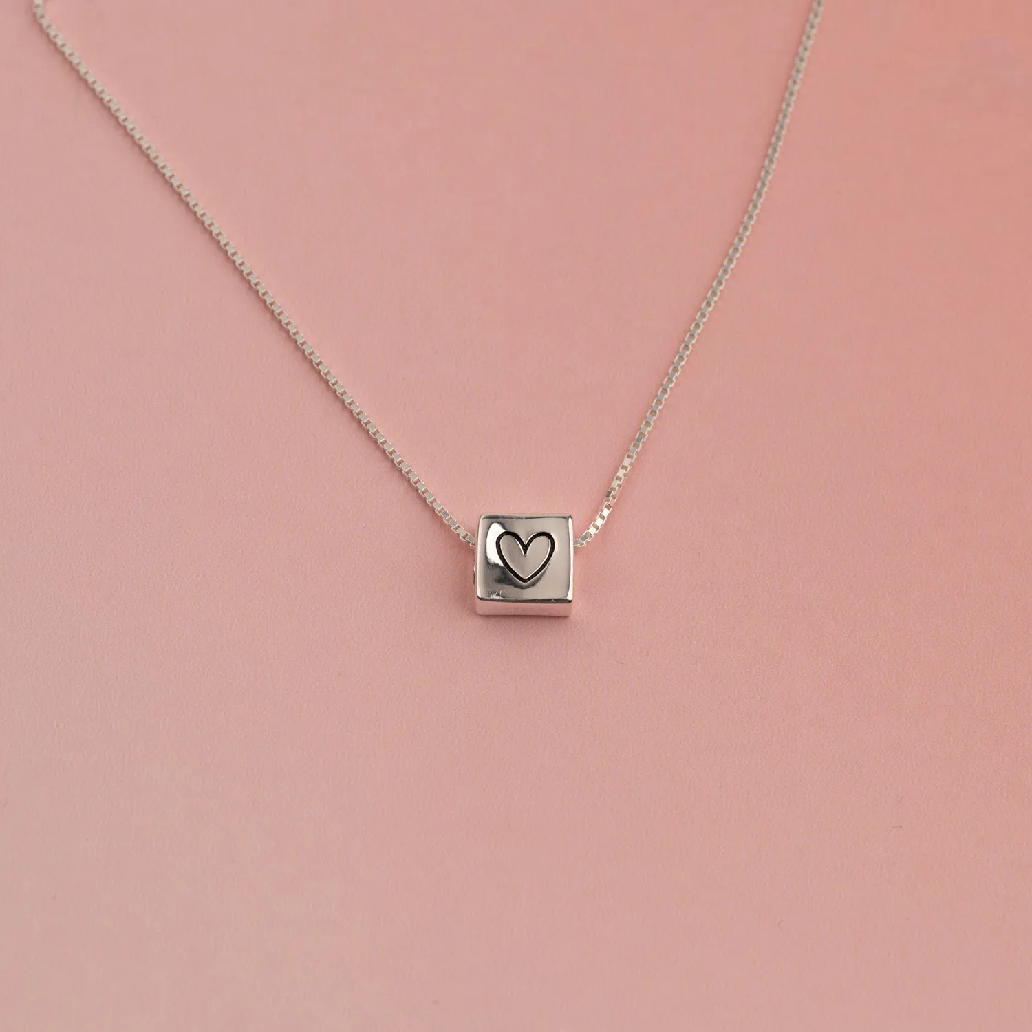 Sisi Copenhagen Box Heart vedhæng sølv 8x8 mm sterlingsølv