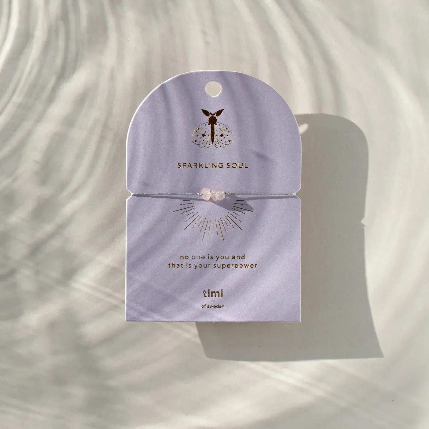 TIMI OF SWEDEN Rose Quartz Chip armbånd forgyldt