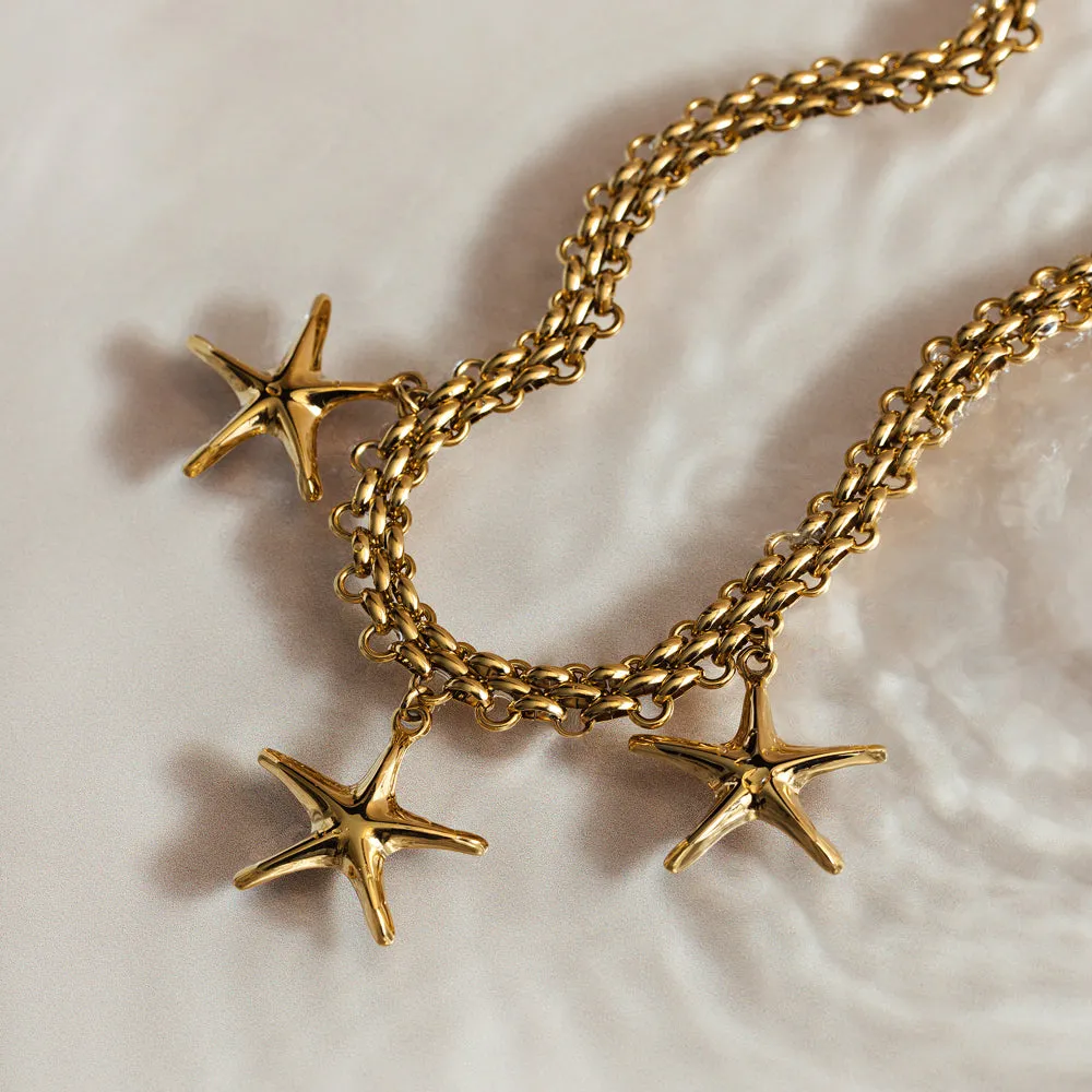 Orelia LUXE Statement Chain Starfish halskæde guld