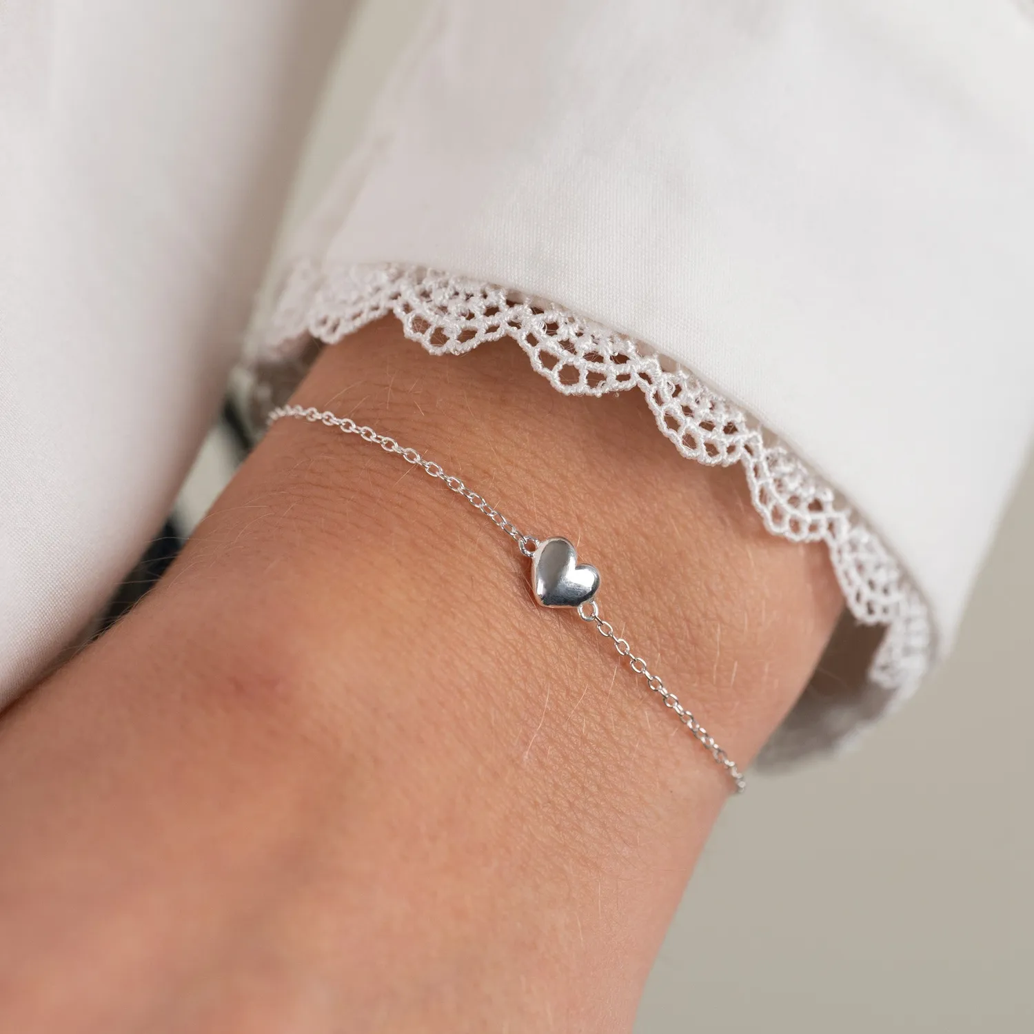 Sisi Copenhagen Valentina armbånd sølv 15+4 cm hjerte