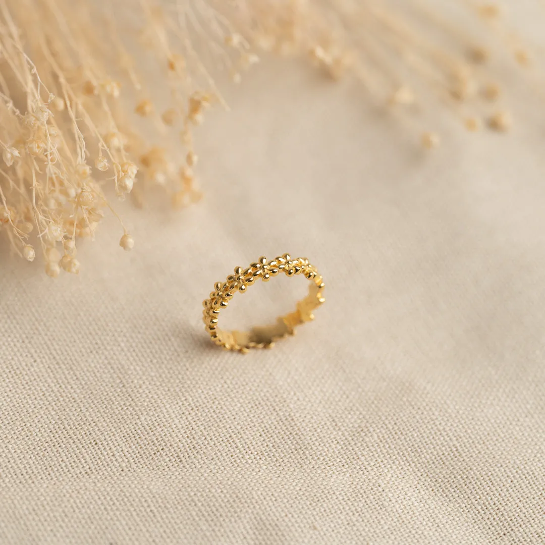 Sisi Copenhagen Ydun blomster ring forgyldt 5 mm