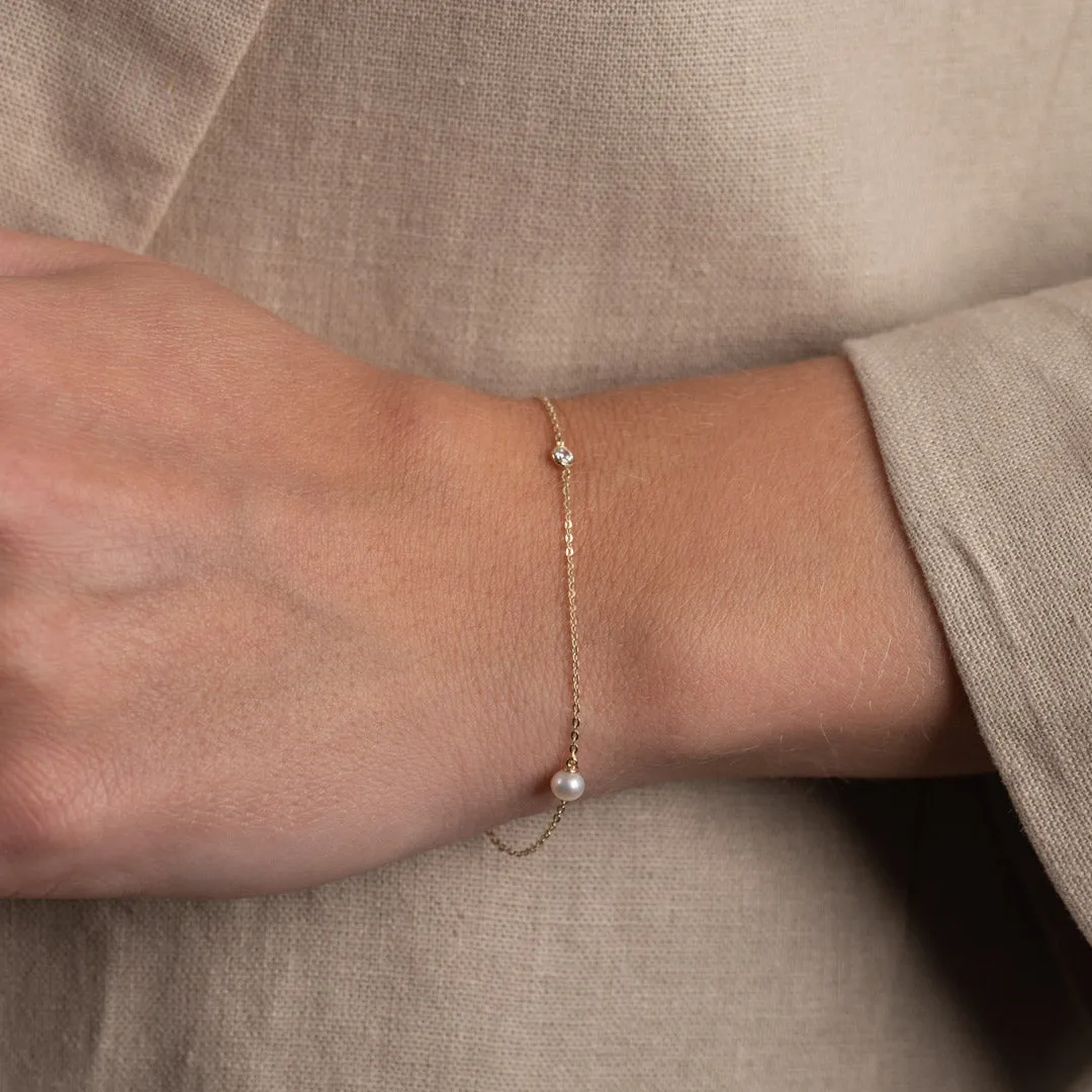 Sisi Copenhagen Nicole Pearl armbånd 9 kt guld perle